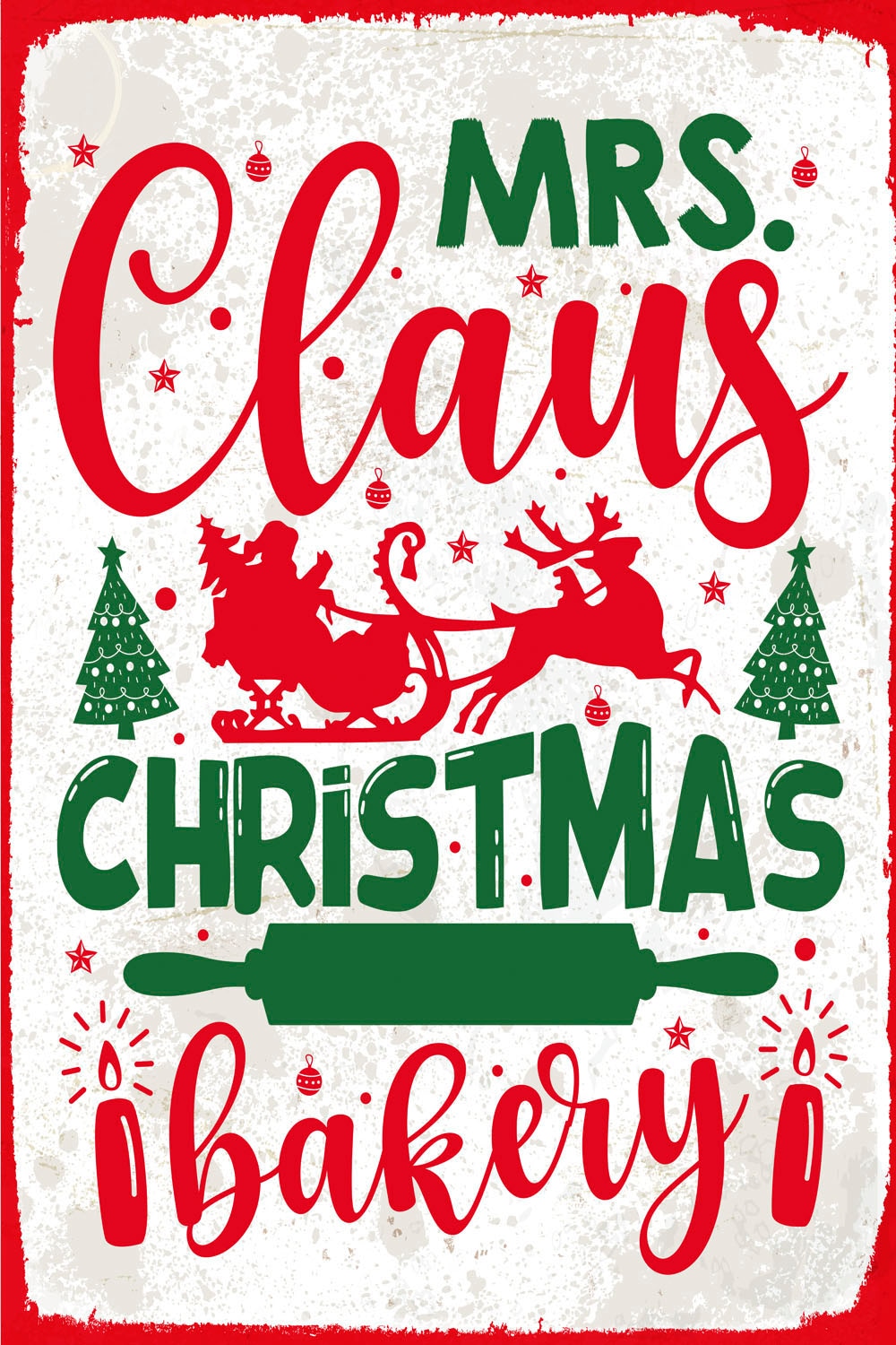 queence Metallbild »Mrs. Claus Bakery«, (1 St.), Stahlschilder