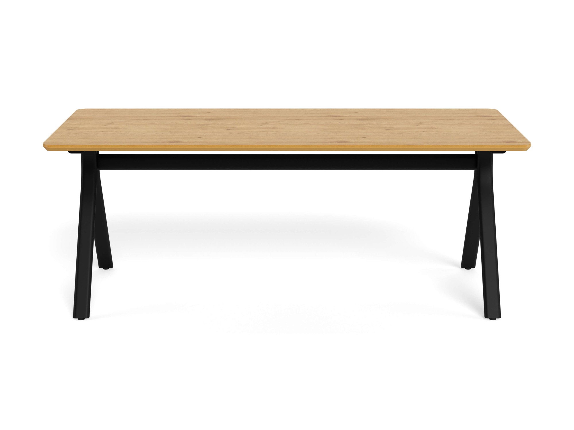 ACTONA GROUP Esstisch »Bristol, Speisetisch, Tisch« rechteckig, Tischplatte eichefarbes Melamin, schwarzer Stahlfuß, FSC™