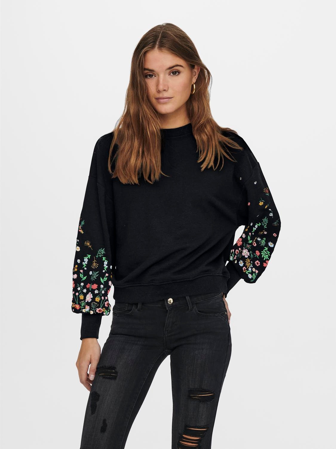 Sweatshirt »ONLBROOKE L/S O-NECK FLOWER SWT«