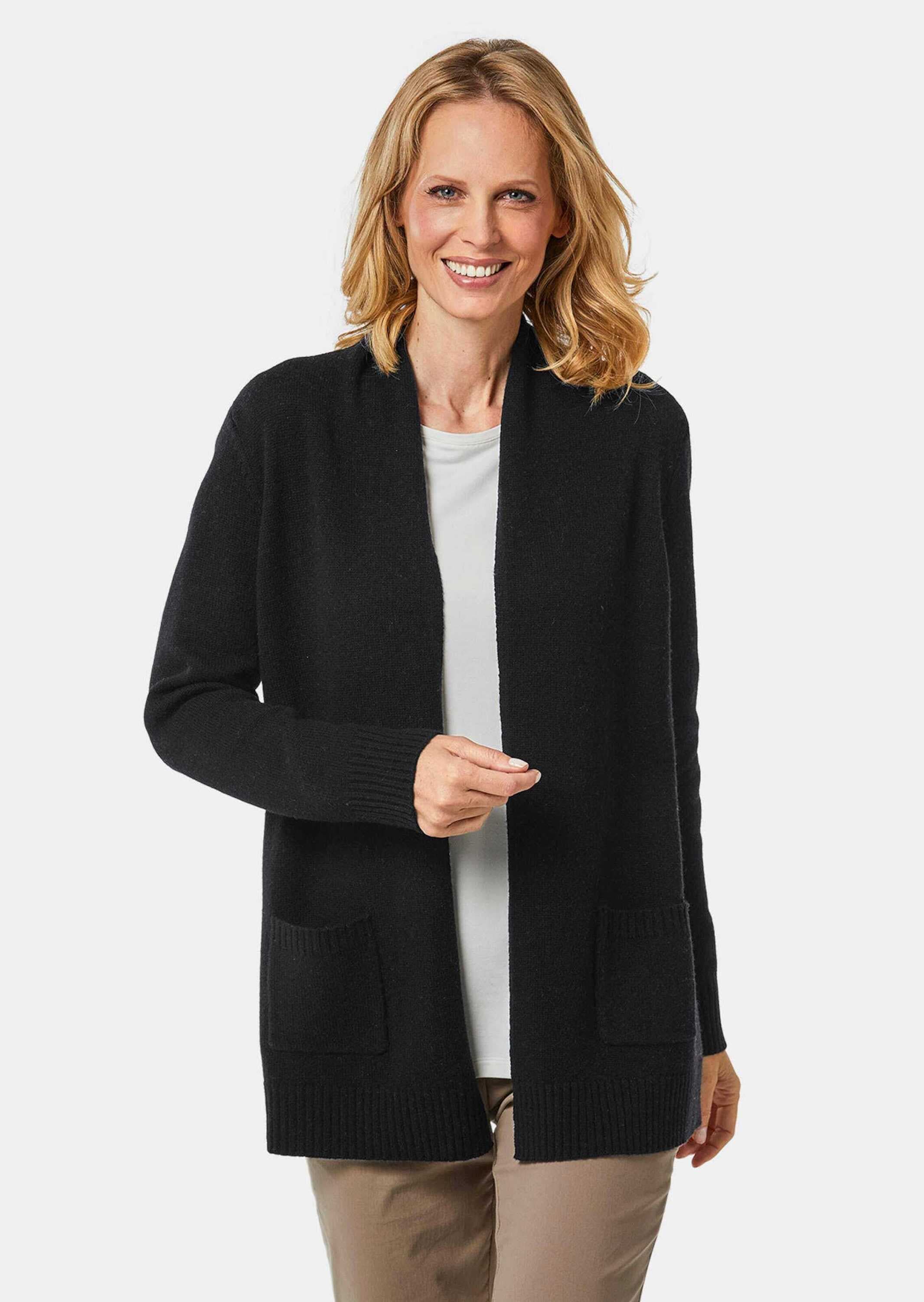 GOLDNER Strickjacke »Langarm Cardigan aus Merino«