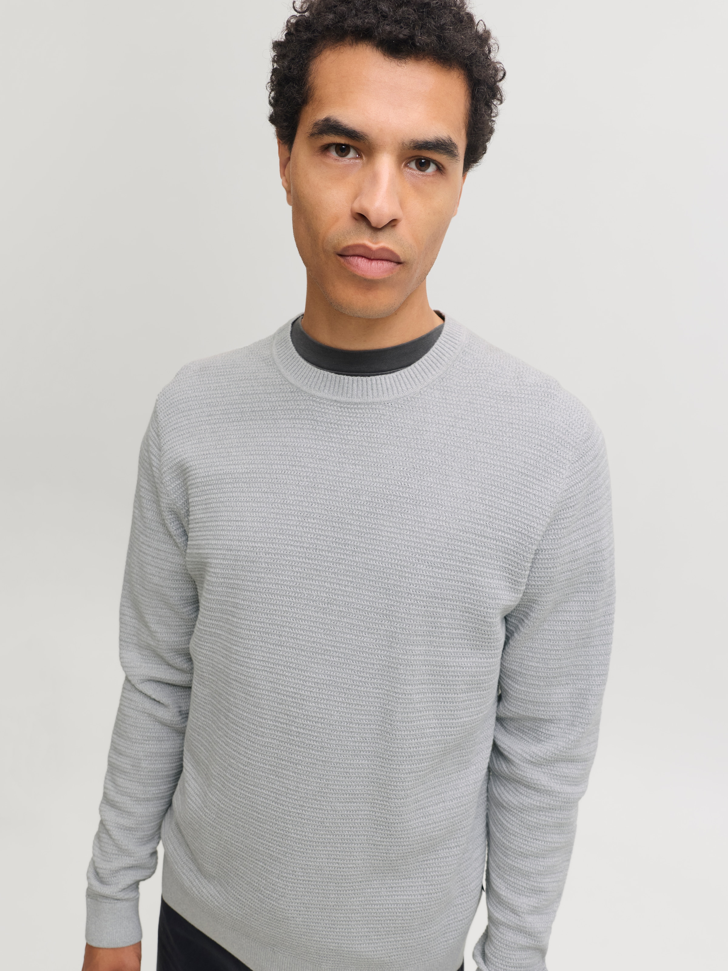 Jack & Jones Rundhalspullover »JPRBLURILEY KNIT CREW NECK LS SN« Baumwolle, regular fit