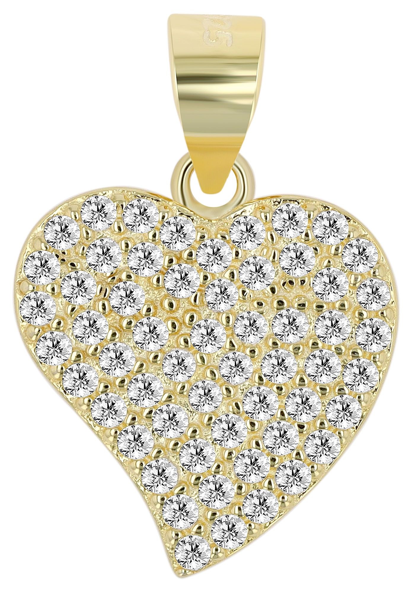 Adelia´s Kettenanhänger »Damen Anhänger ¿ Herzanhänger aus 925 Silber mit Zirkonia«
