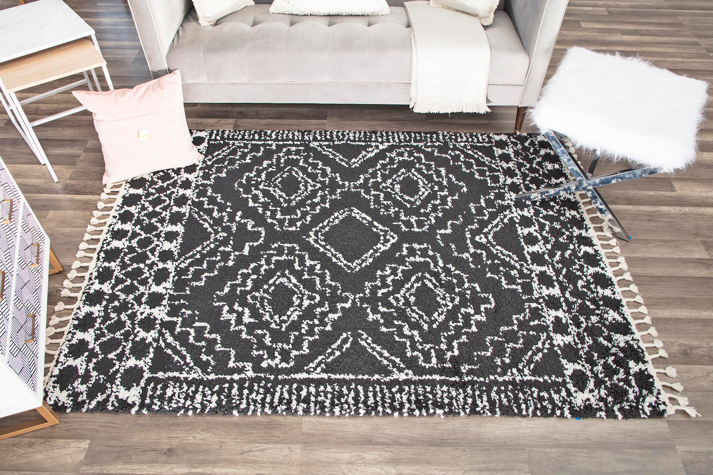 CosmoLiving by Cosmopolitan Teppich »Mason Shag Sable«, rechteckig, 22 mm Höhe, mit Fransen, Wohnzimmer