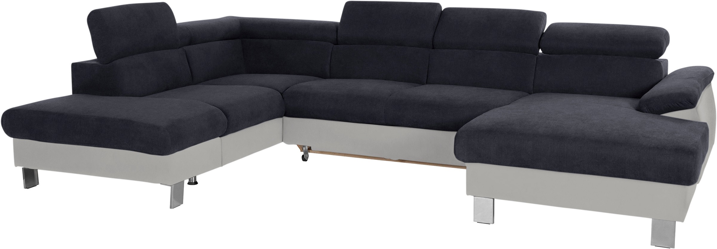 COTTA Wohnlandschaft »Komaris U-Form, B: 320 cm«, mit Kopfteilverstellung, optional Bettfunktion, Bettkasten & Licht