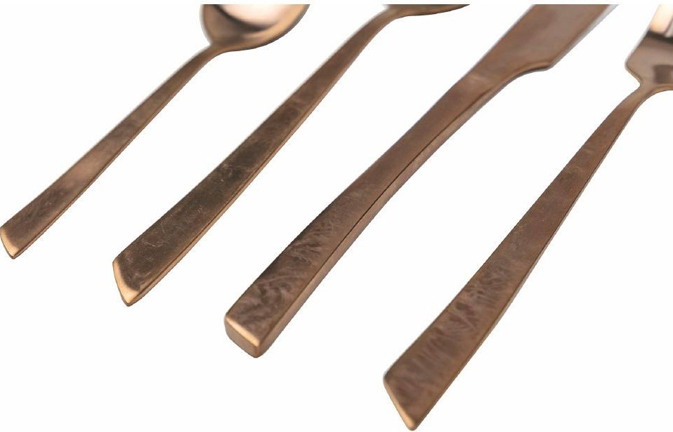 Villa d'Este Besteck-Set »Cut«, (Set, 24 tlg.), Essbesteck-Set, mattiert
