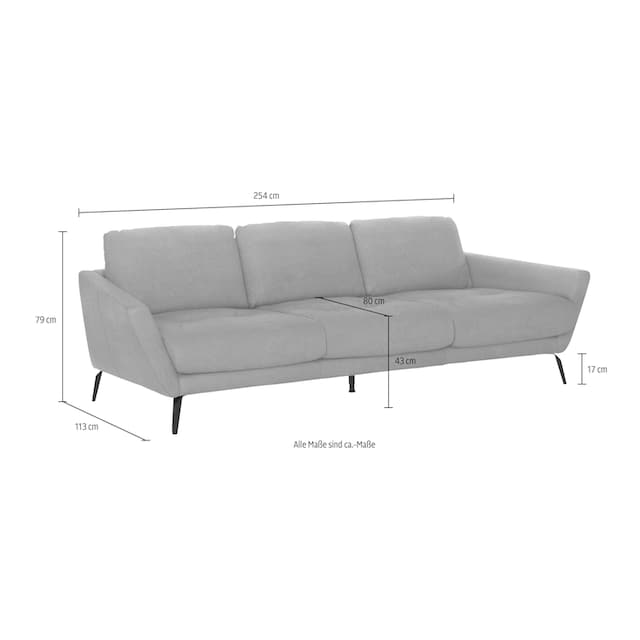 W.SCHILLIG Big-Sofa »softy«, mit dekorativer Heftung im Sitz, Füße schwarz  pulverbeschichtet online kaufen