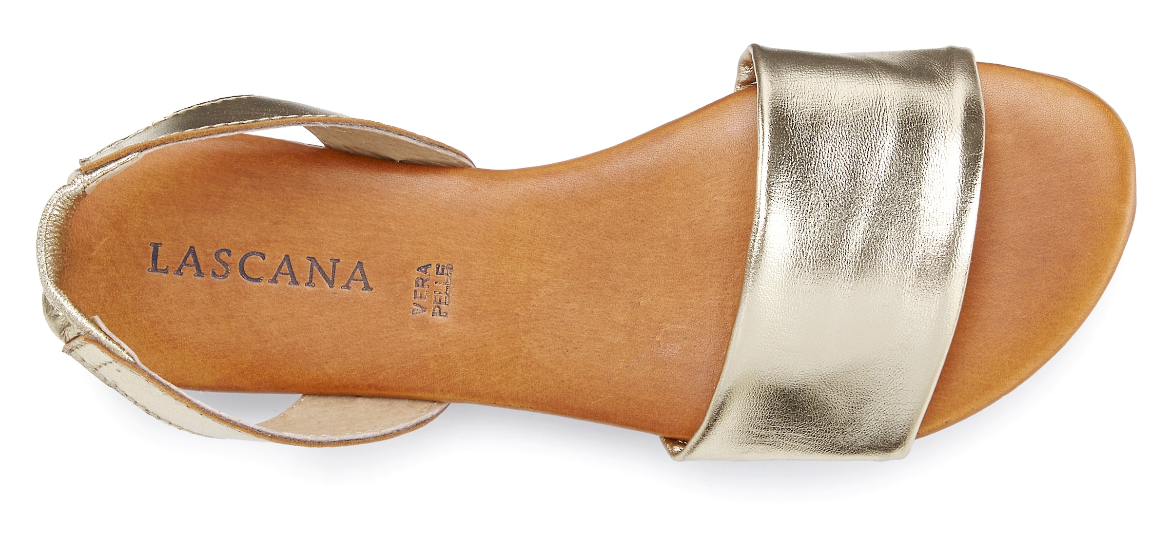 LASCANA Sandale »Sommerschuh, offener Schuh, Mule, Pantolette«  aus Leder mit elastischem Riemchen