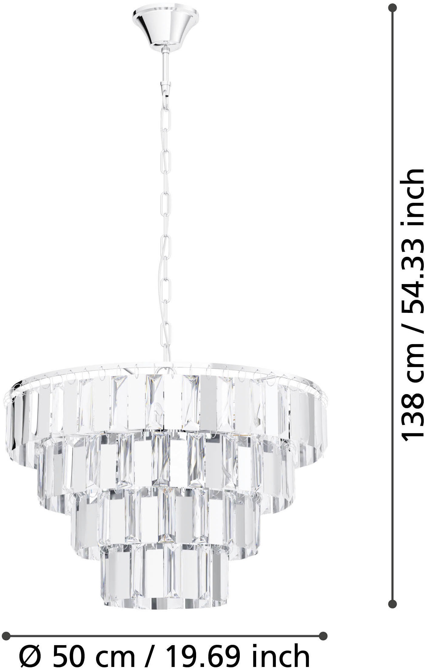 EGLO Hängeleuchte »ERSEKA Pendellampe - Stahl - E14 - 7X40W - IP20« E14 1 Stk. Hängelampe, Deckenlampe, Wohnzimmer, Esszimmer, H145 x Ø48,5 cm