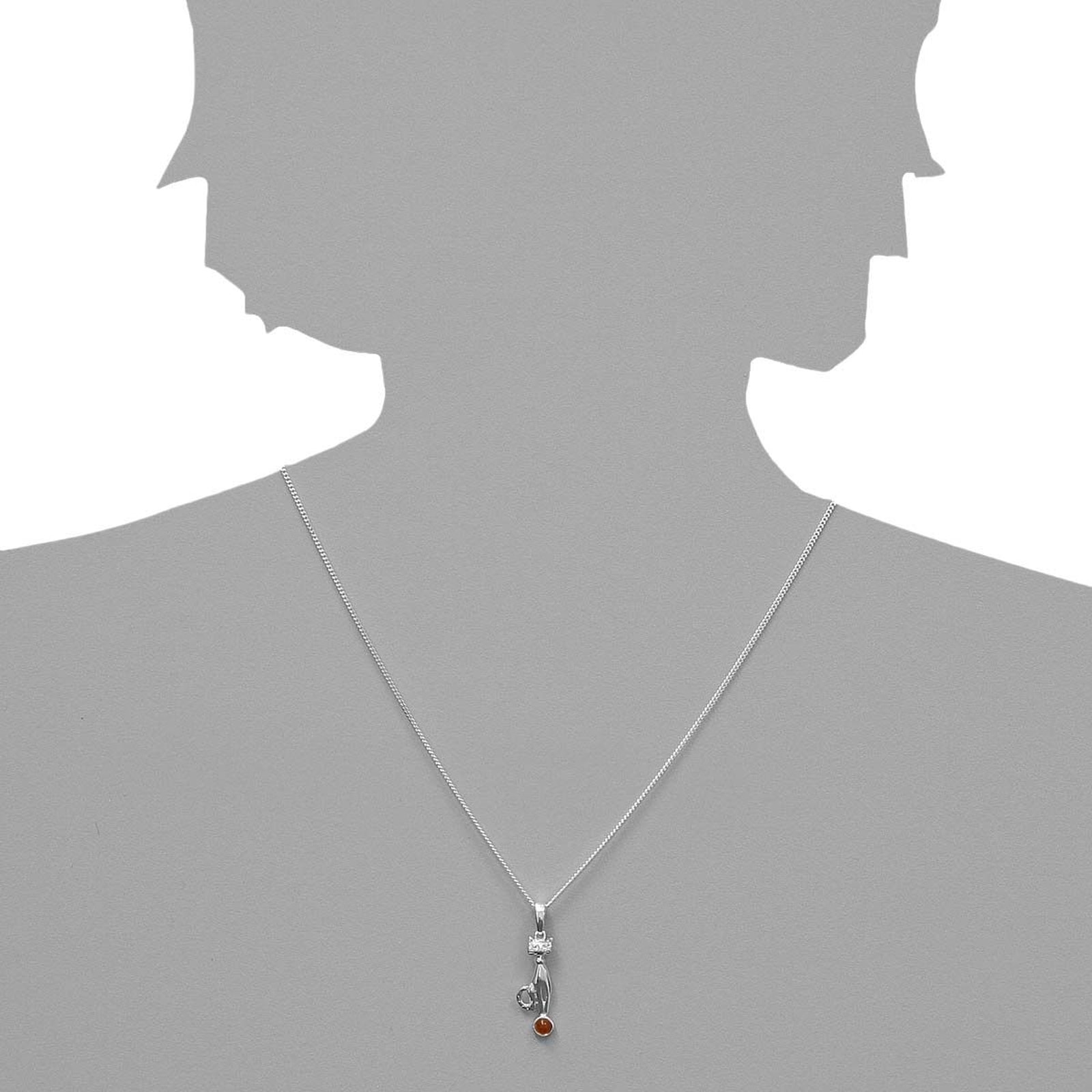 OSTSEE-SCHMUCK Kette mit Anhänger »- Katze - Silber 925/000 - Bernstein«