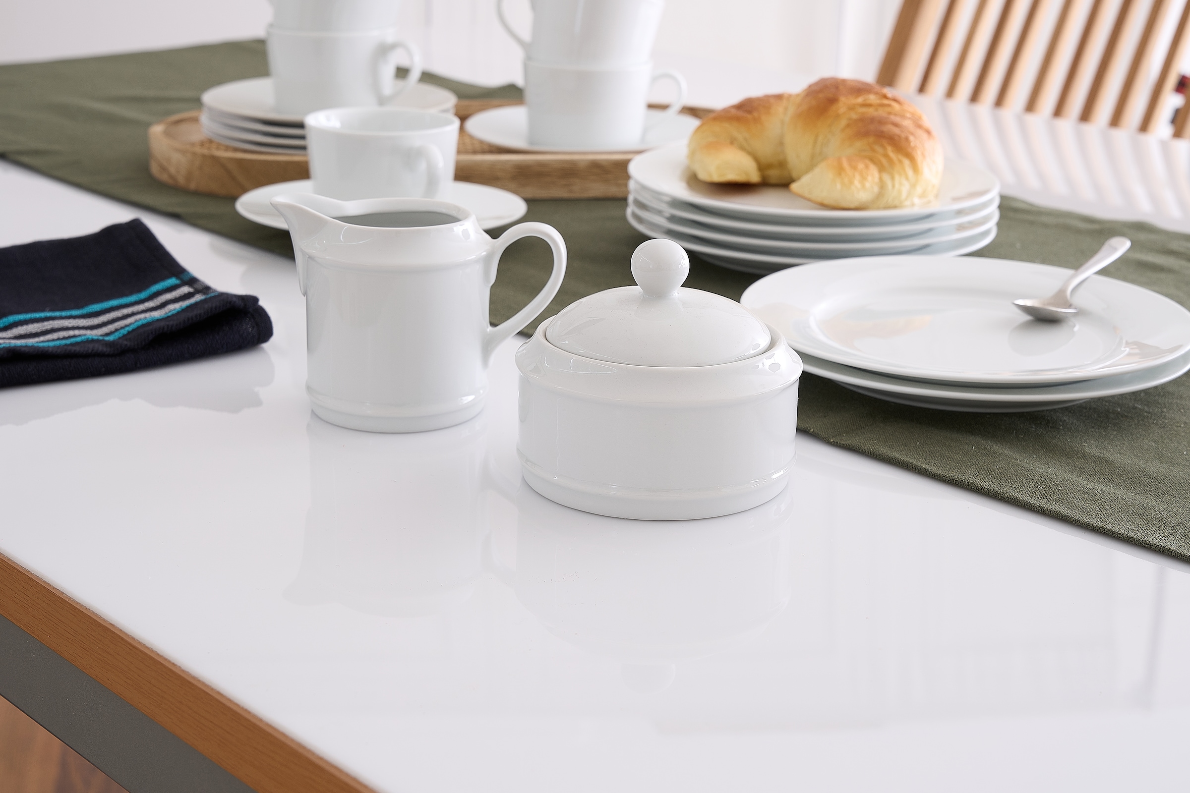 Retsch Arzberg Milch- und Zuckerset »HEIKE WEISS, Geschirr-Set, 2-tlg. für Kaffee & Tee, Porzellan, rund« für Kaffee- und Teeliebhaber, edles Set aus Milchkännchen & Zuckerdose