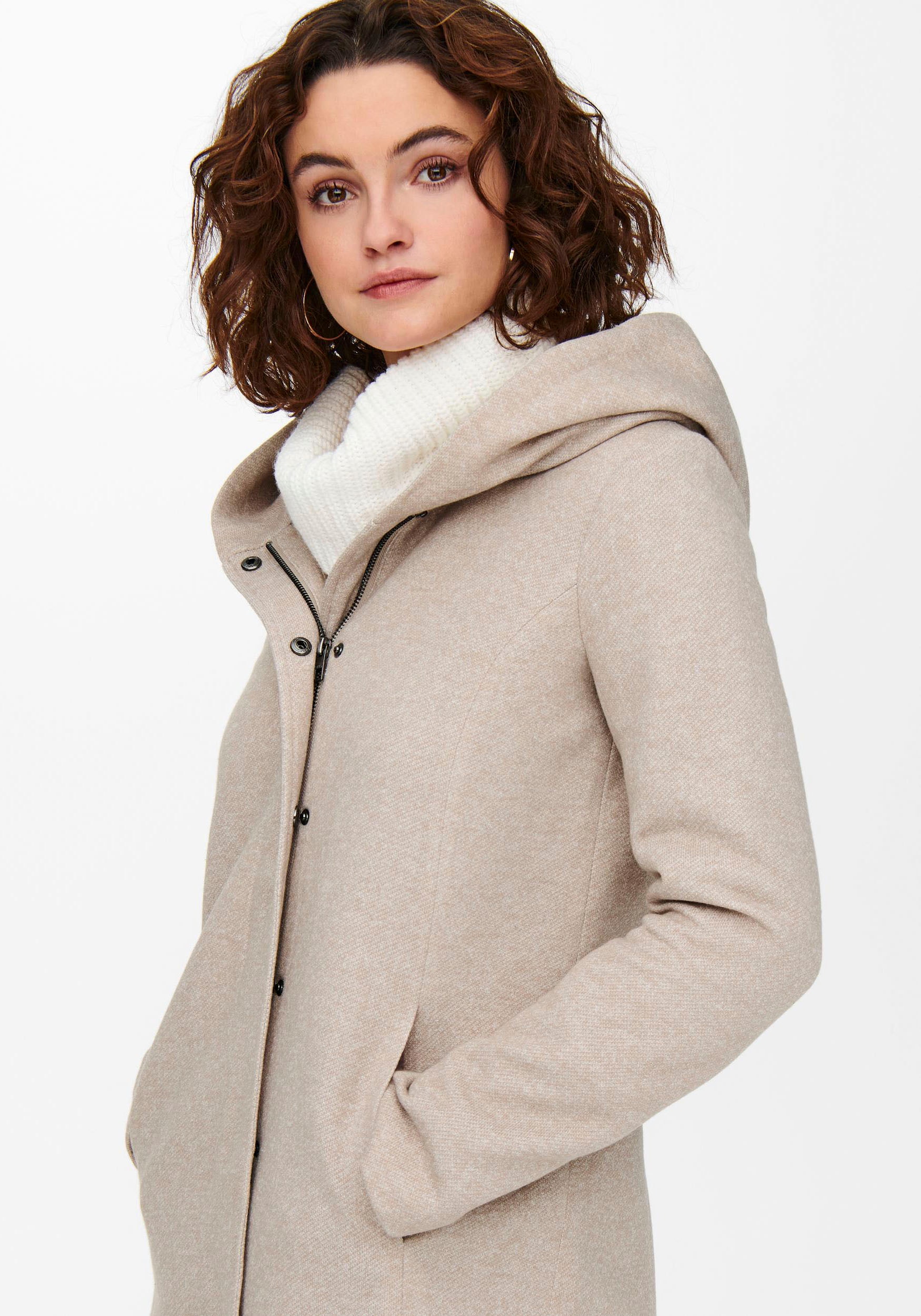 ONLY Langjacke »ONLSEDONA LIGHT COAT OTW NOOS«, mit Kapuze, in melierter Optik