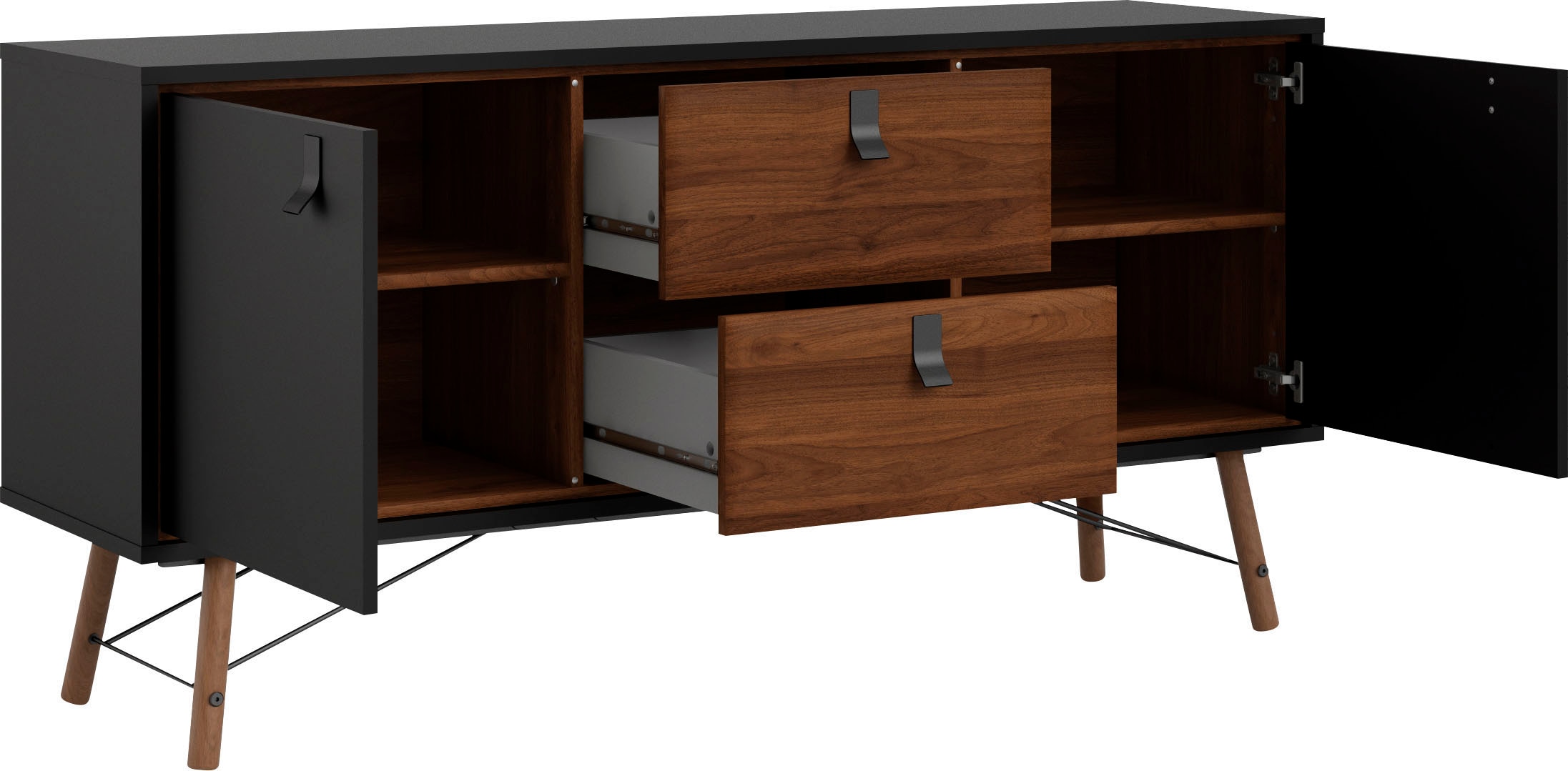andas Sideboard »Ry Aufbewahrung, Schubladenschrank,« Breite 150 cm, Höhe 72 cm, Kommode mit 2 Türen und 2 Schubläden