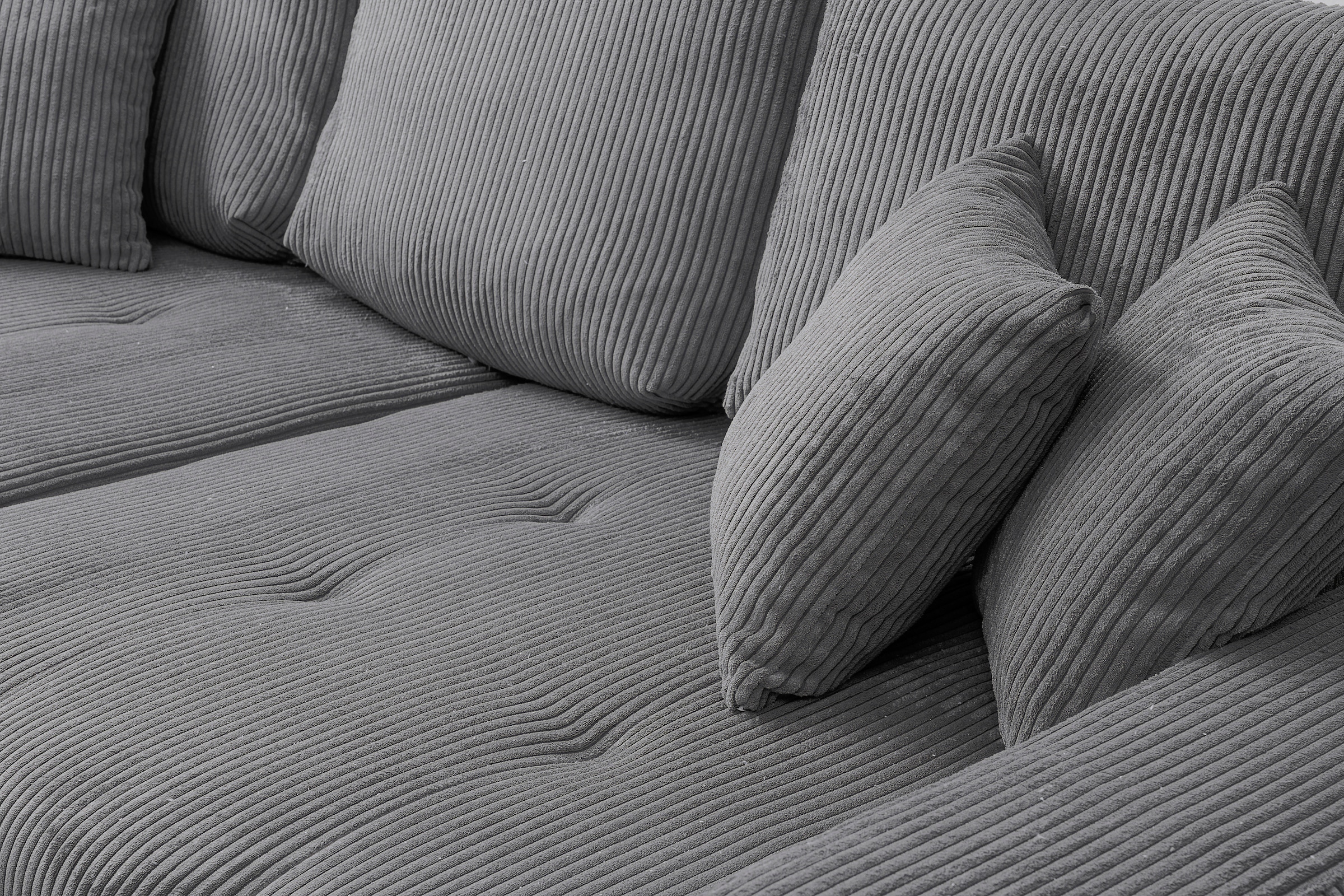 WERK2 Big-Sofa »Rimini Mega-Couch, 4-Sitzer, Cord, XXL Couch mit großer Sitztiefe« Megasofa mit 4 Sitzplätzen, losen Rückenkissen & Zierkissen