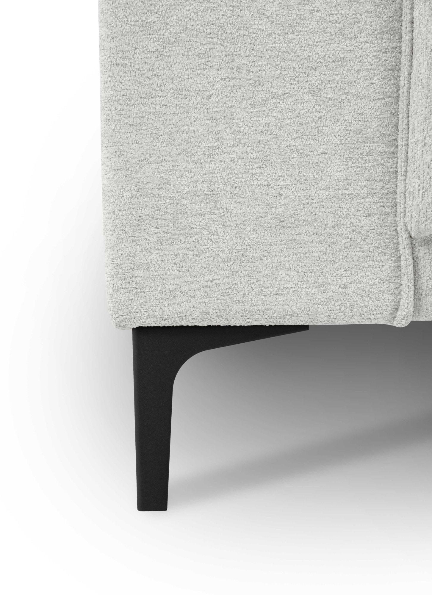 Places of Style 3-Sitzer »3er Sofa Oland, Struktur, Flachgewebe, Luxus-Microfaser, Boucle«, 224 cm, Wellenunterfederung, Skandi-Design, Metallfüße