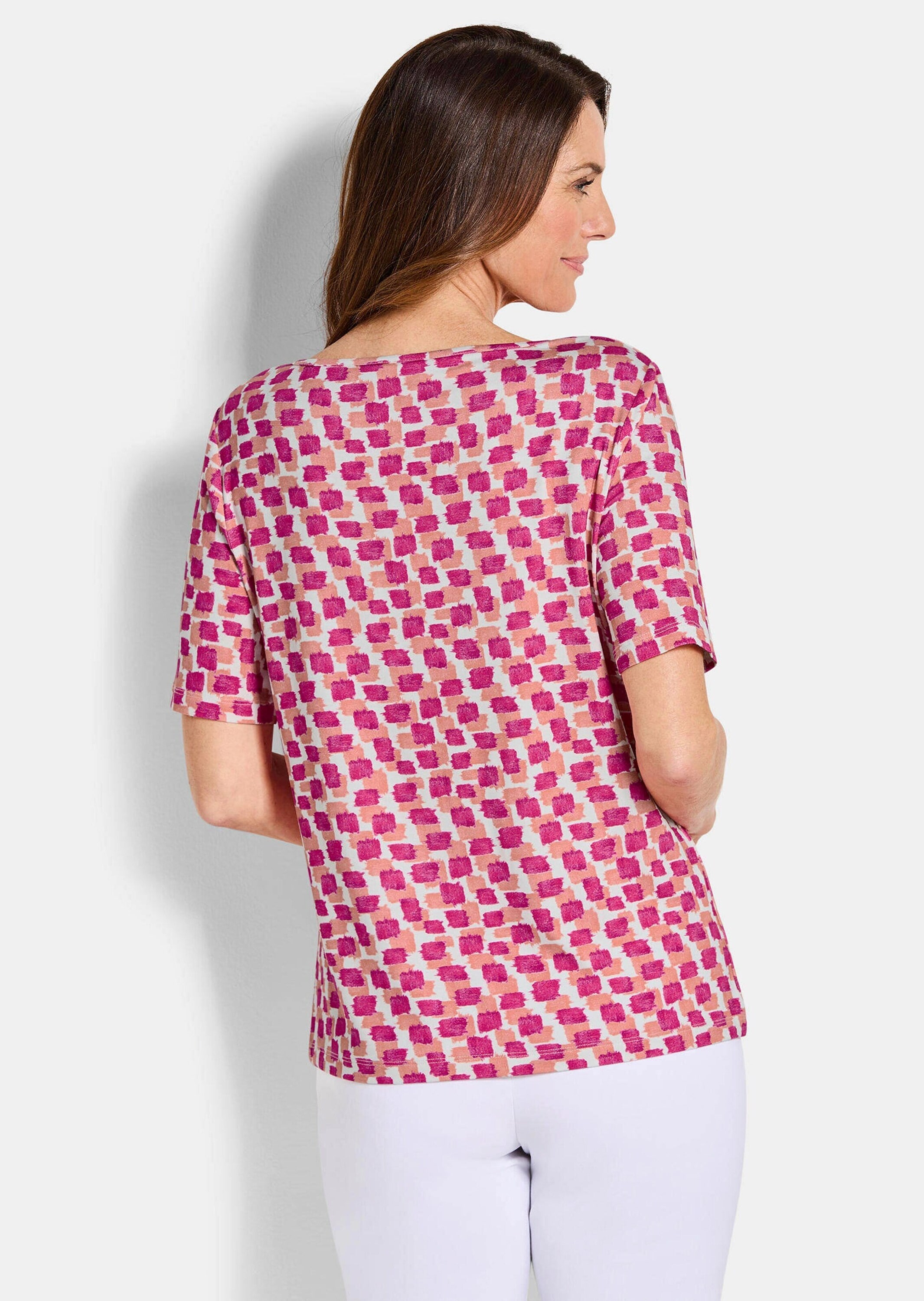 GOLDNER Kurzarmshirt »Stilvolles Shirt-Duo mit Muster-Mix« stretchbequemer Viskosejersey