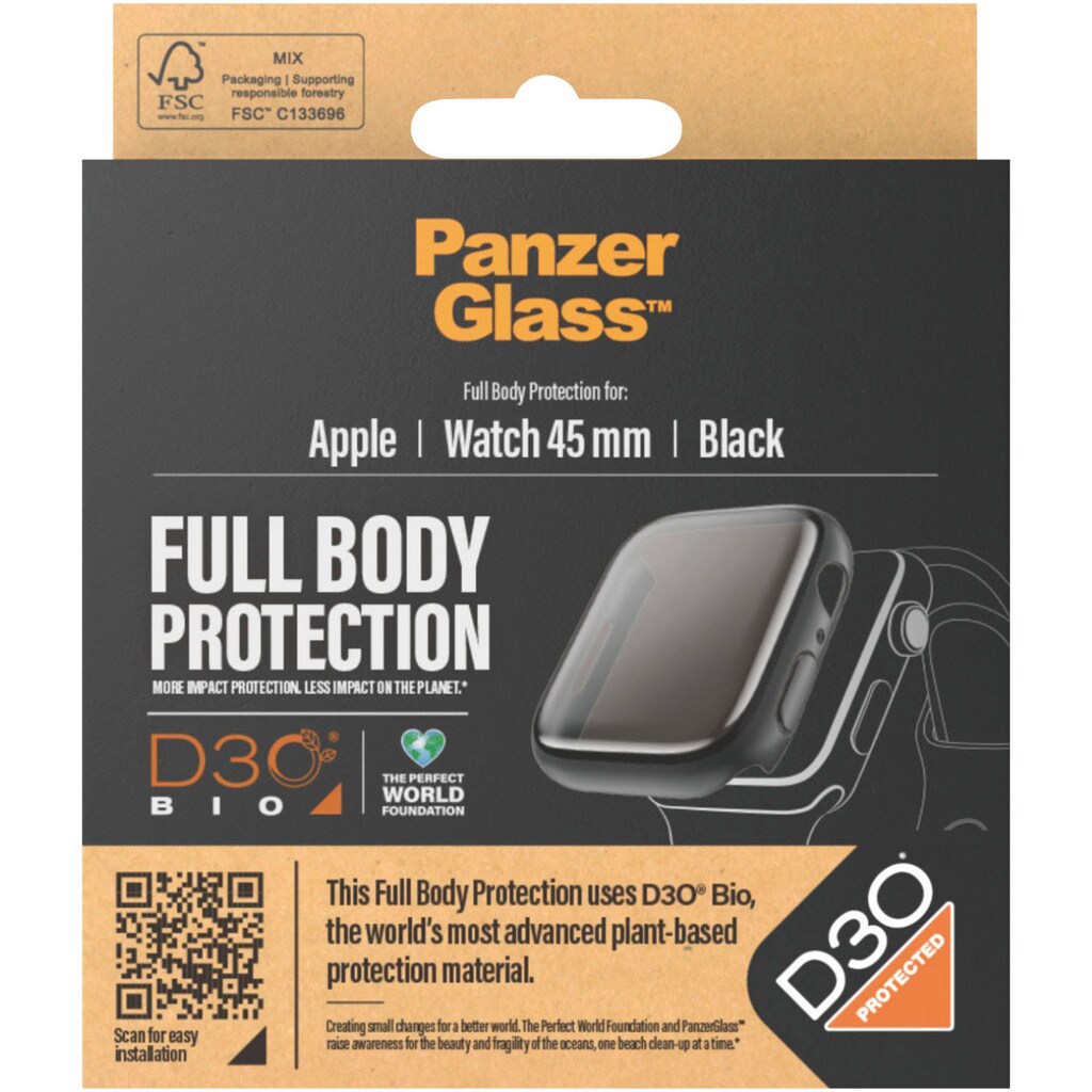 PanzerGlass Displayschutzglas »Displayschutz Full Body Apple Watch Series 9«, für Apple Watch 9 45mm, (1 St.)