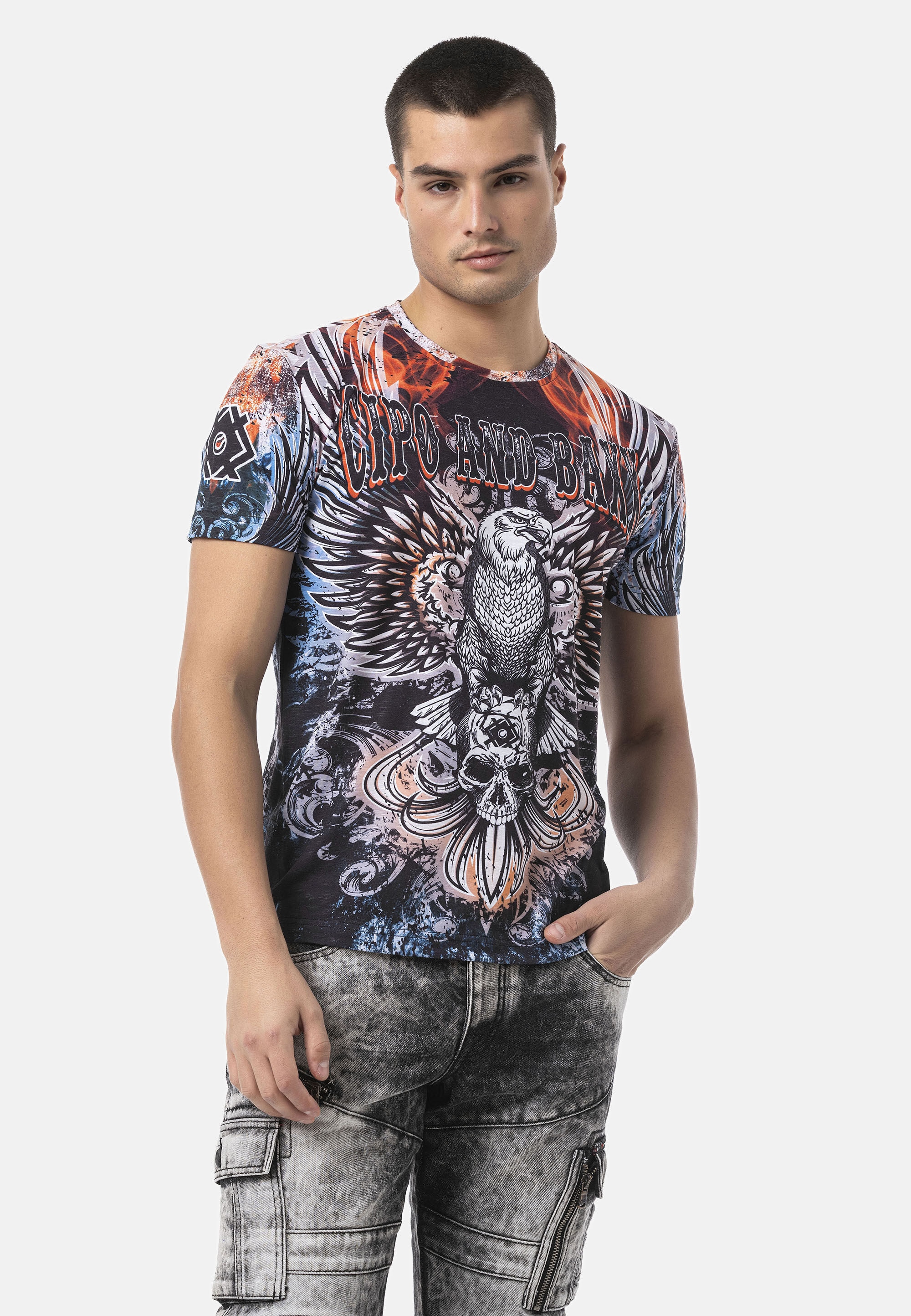 Cipo & Baxx T-Shirt »CT818« sportliche Freizeit-Looks
