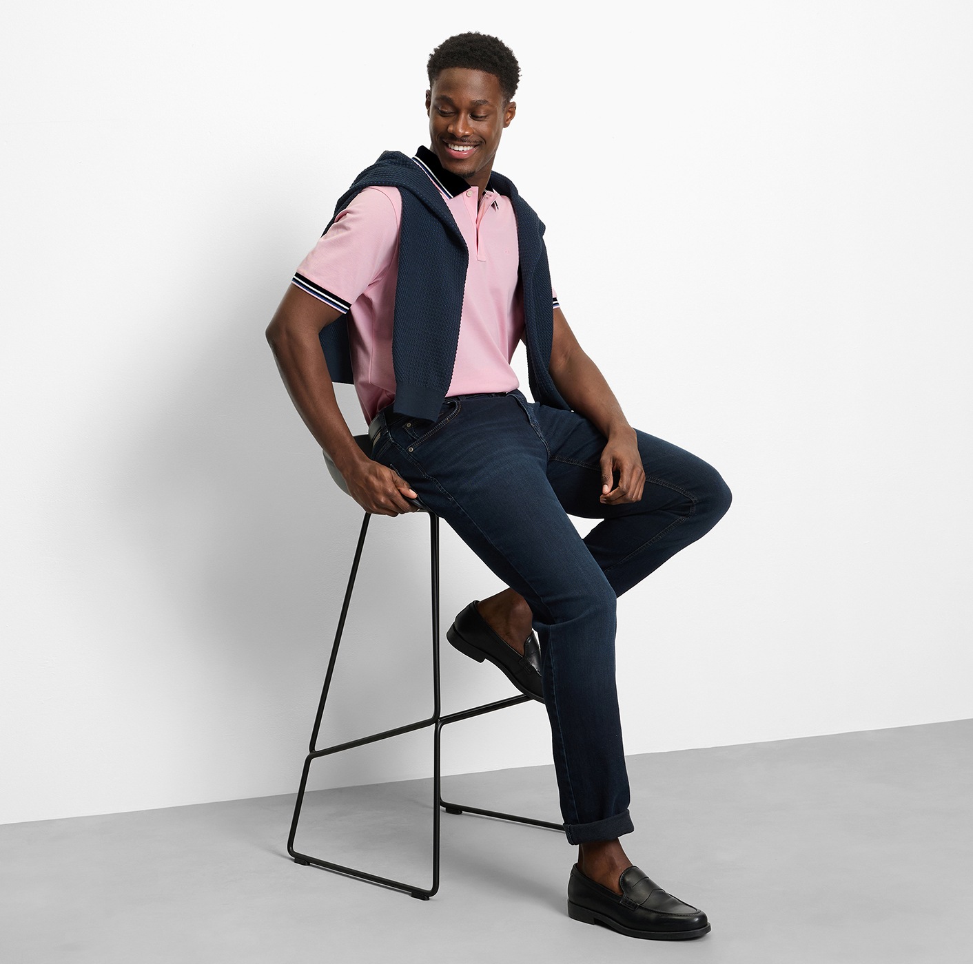 OLYMP Poloshirt »Casual« farbliche Kontrast-Details