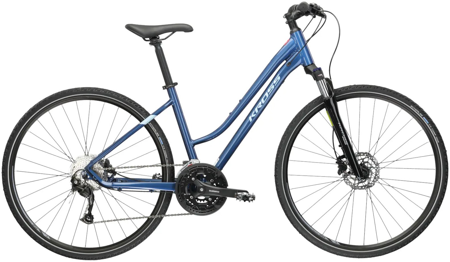 Kross Crossrad »KROSS Crossbike Evado 6.0 28" blau 27 Gänge« 27 Gang Shimano Alivio M3100 Schaltwerk Kettenschaltung in blau, Größe 28 Zoll (71,12...
