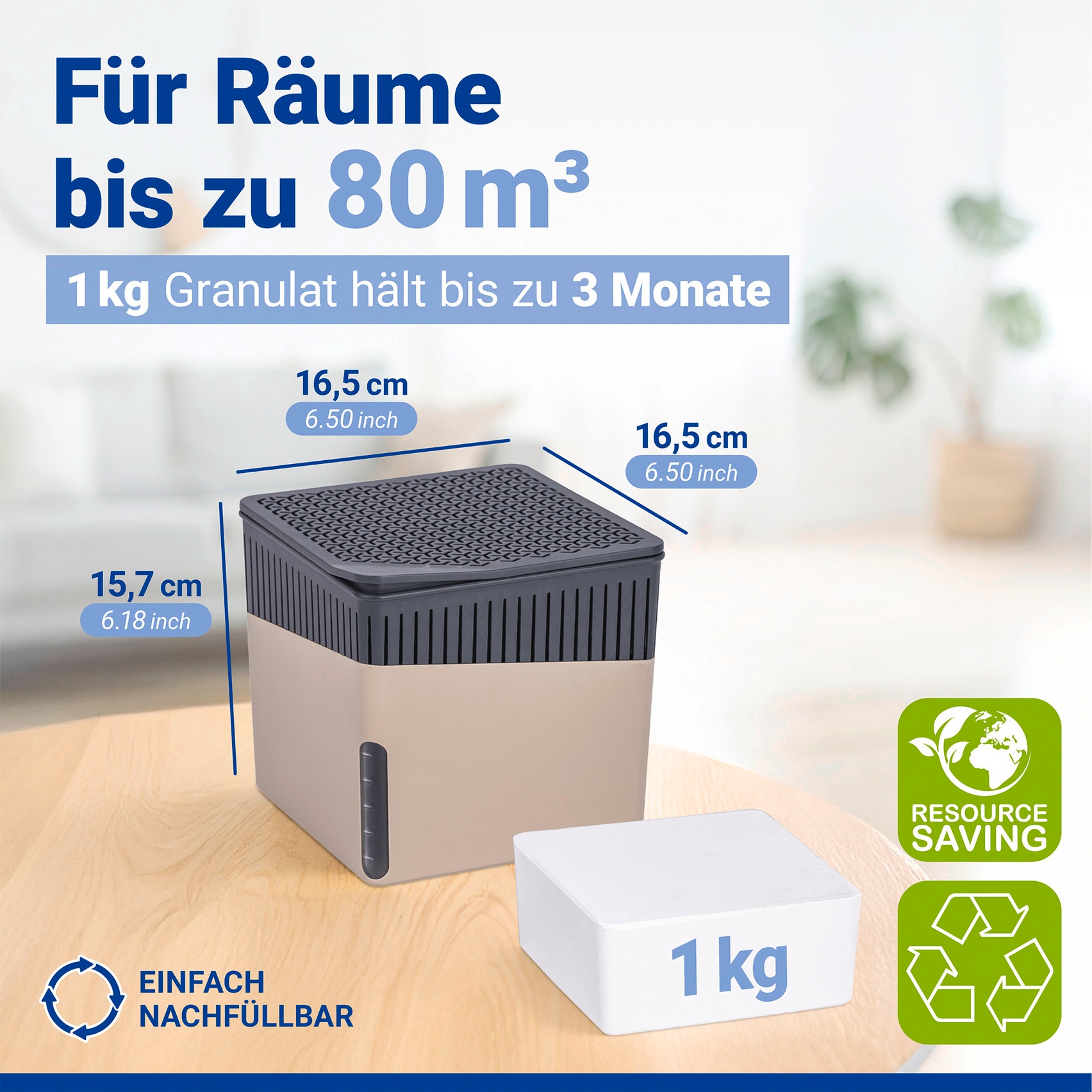 WENKO Luftentfeuchter »Cube« für 80 m³ Räume 1000 g
