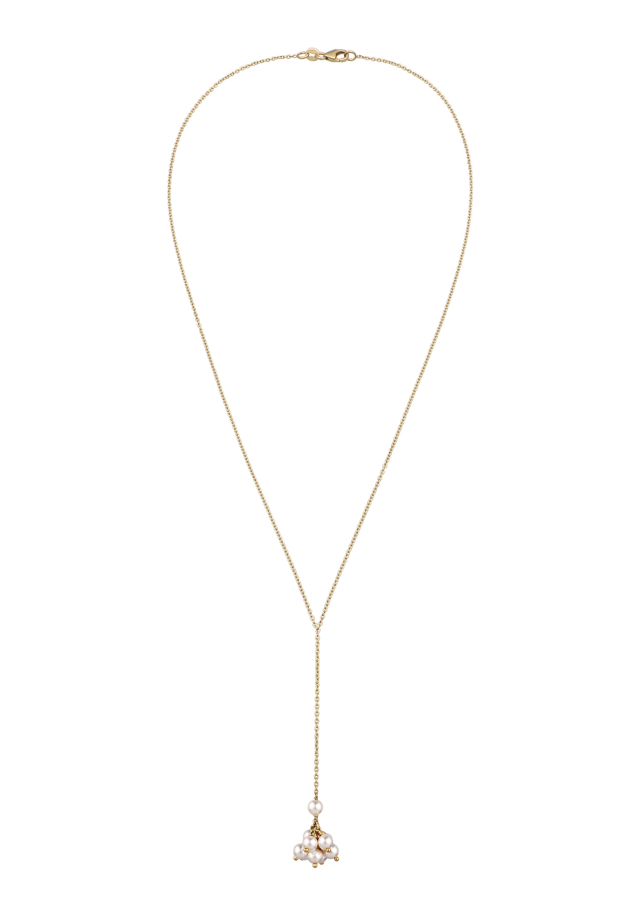 Elli Y-Kette »Halskette Y-Kette mit Perlen von Swarovski(R) Weiß 925 Sterling Silber vergoldet«