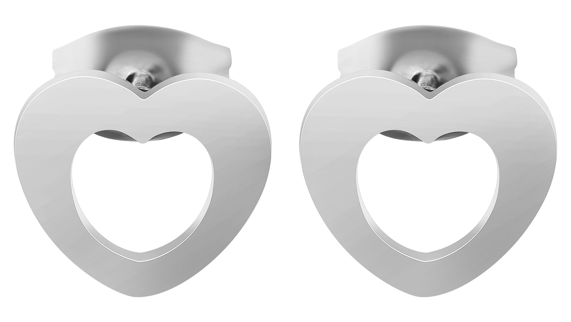 Adelia´s Paar Ohrstecker »Damen Ohrringe ¿ Ohrstecker Herz aus Edelstahl«
