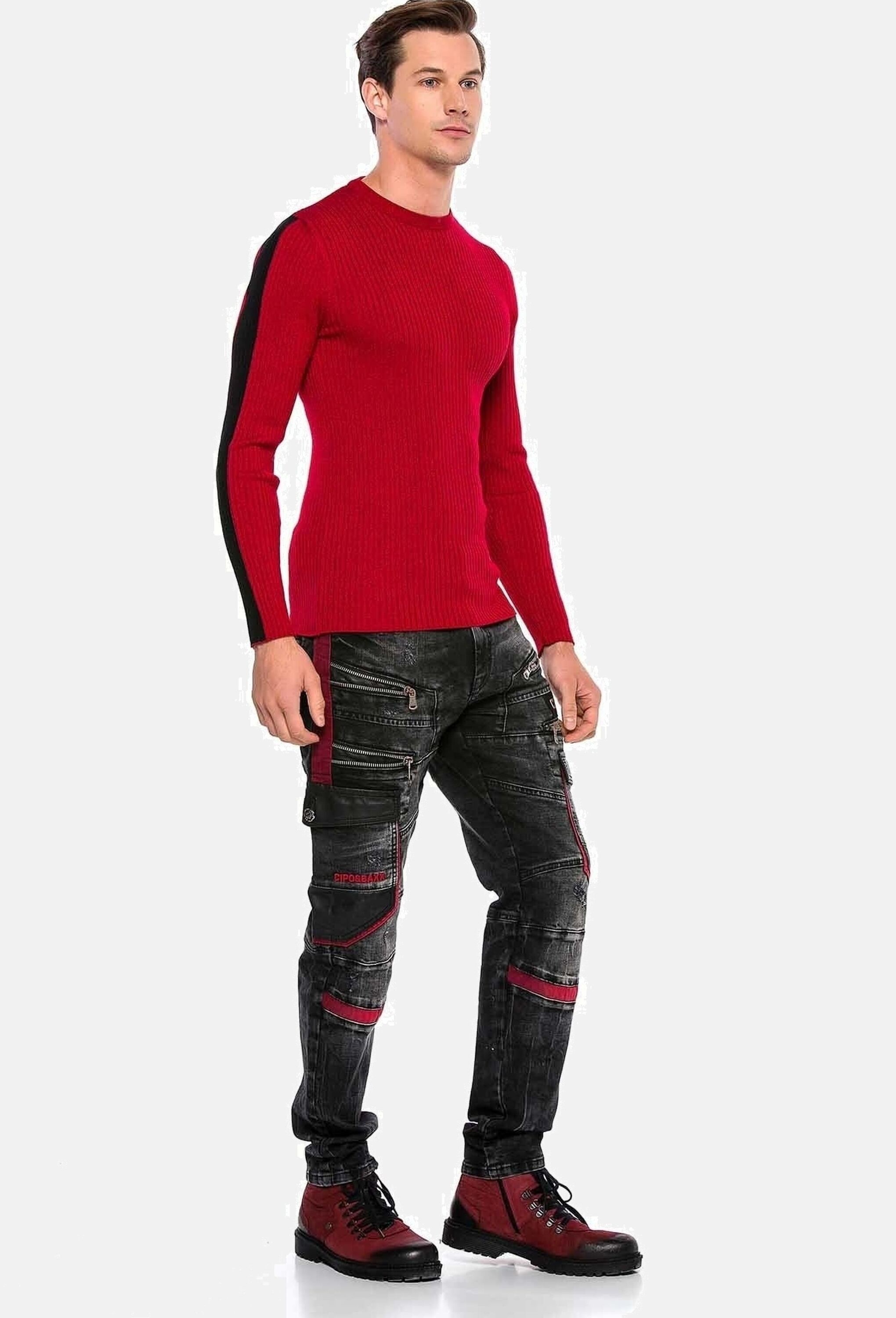 Cipo & Baxx Straight-Jeans »Cipo & Baxx Jeans« mit auffälligen Elementen, CD561