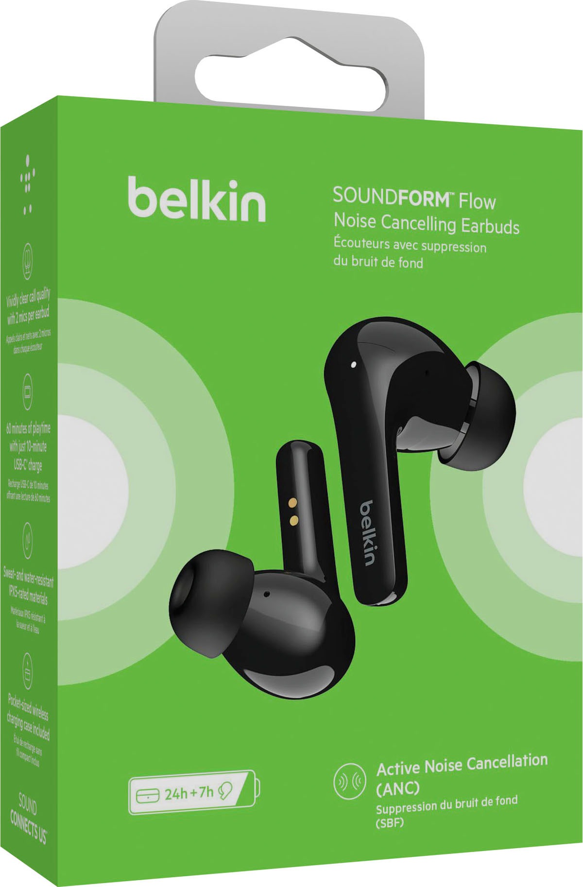 Belkin In-Ear-Kopfhörer »SOUNDFORM Flow«, Active Noise Cancelling (ANC)-Freisprechfunktion, mit Noise Cancelling