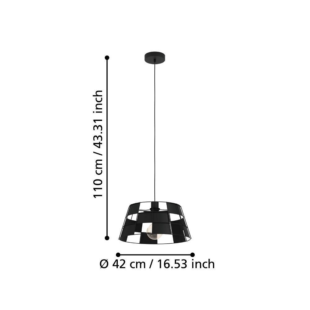 EGLO Hängeleuchte »PONTEFRACT Pendellampe, Stahl, E27, Esszimmerlampe, Hängelampe, Lampe« E27 1 Stk. Hängeleuchte, H110 x Ø42 cm, schwarz, 1X40W exkl.