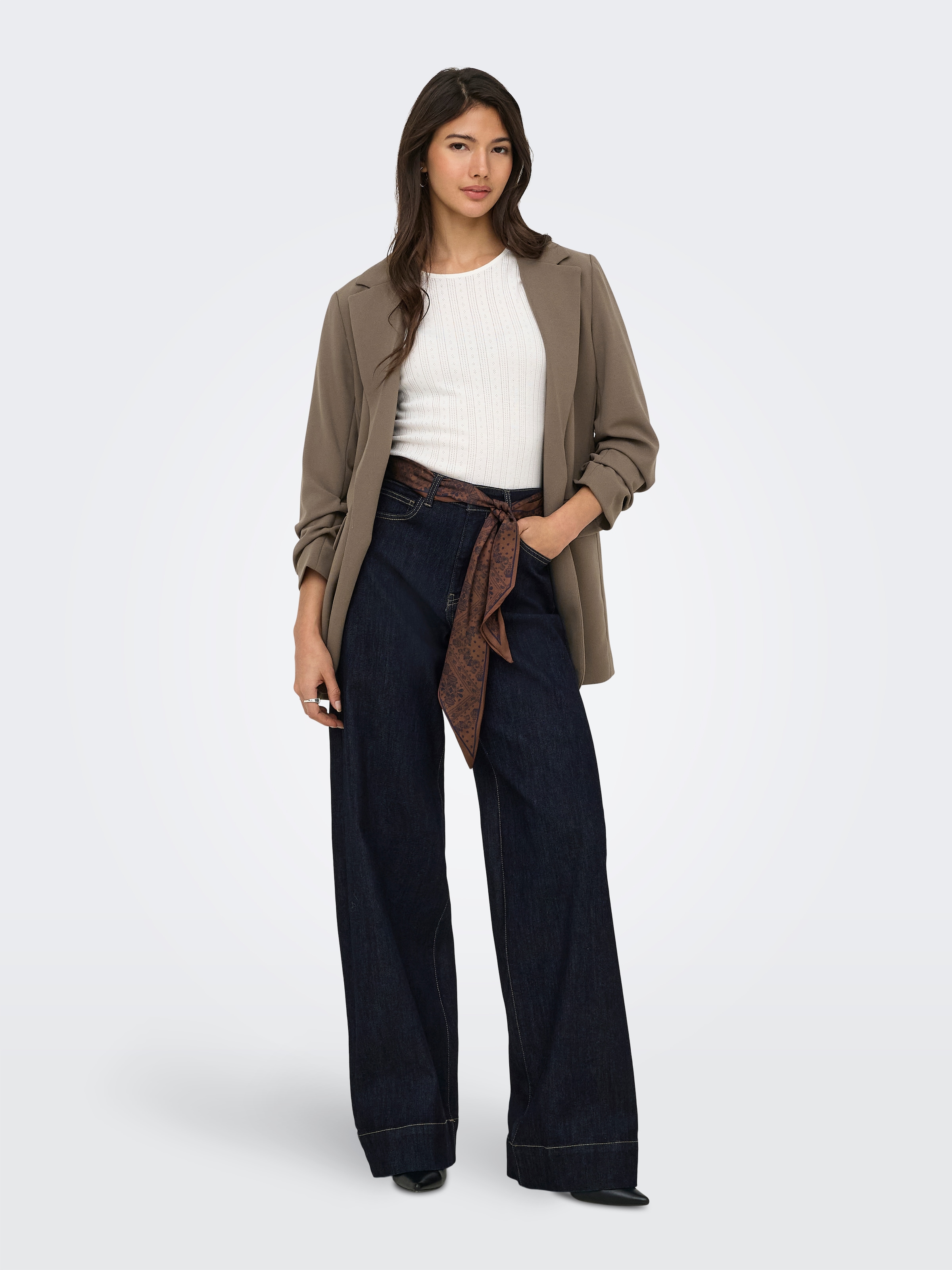 ONLY High-waist-Jeans »ONLMADISON BLUSH HW WD SCF DNM GUA12NOOS« Baumwollmischung, high waist, wide fit