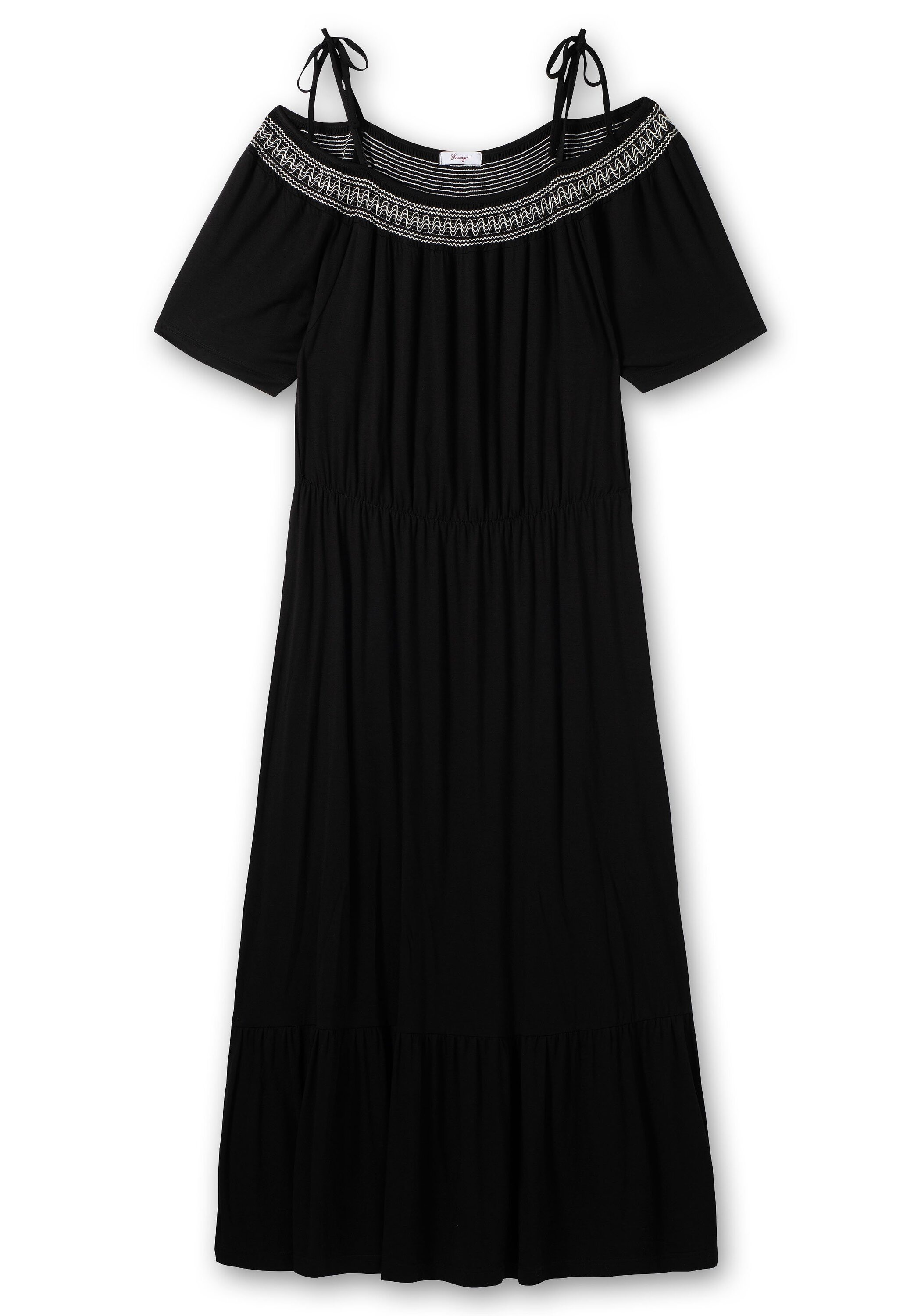 Sheego Strandkleid »Strandkleid mit Carmenausschnitt und Volants«