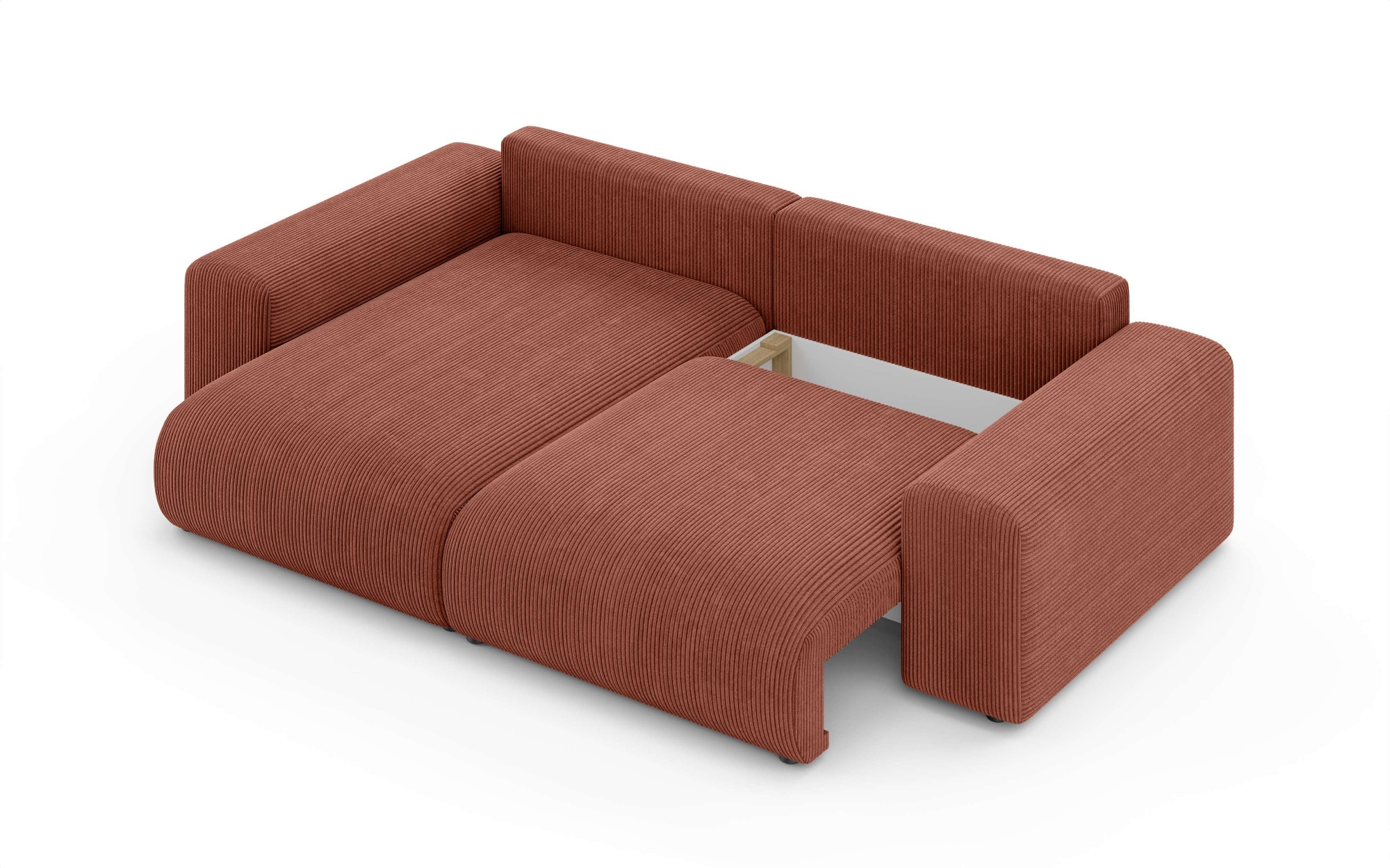 Home affaire Ecksofa »LAKESIDE mit Bettfunktion und Bettkasten, B/T/H 257/166/84 cm«, L-Form, Recamiere beidseitig montierbar, Wellenunterfederung