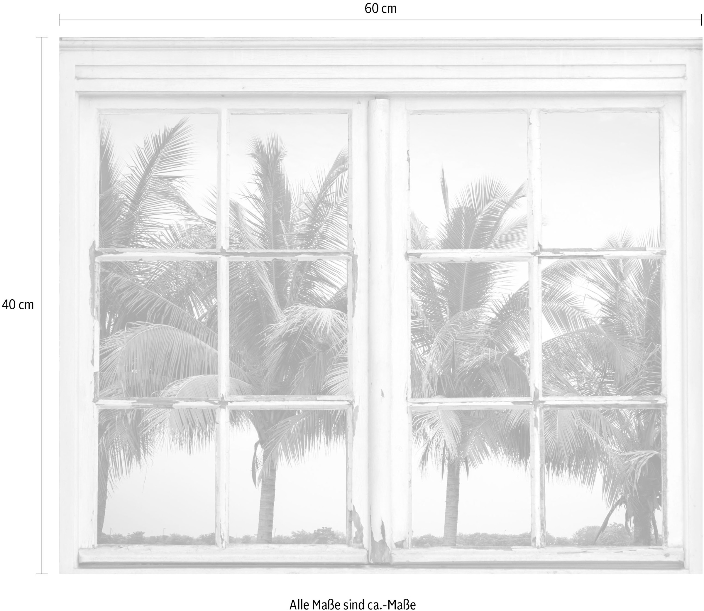 queence Wandsticker »Palmen«, Wandsticker, Wandbild, selbstklebend, 3D, Fenster
