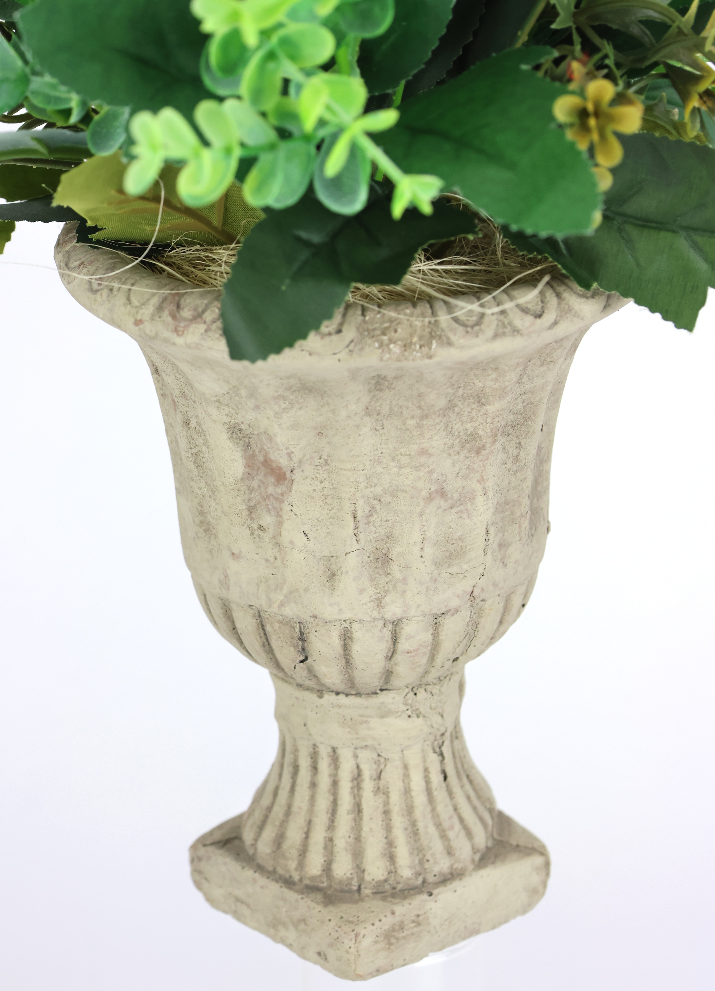 I.GE.A. Kunstblume »Wildrosen im Pokal 37cm Deko Rosen Kunstrosen Kunstpflanze« Blume Blumendeko Grabschmuck Künstlich Hochzeitsdeko Deko Seidenblumen