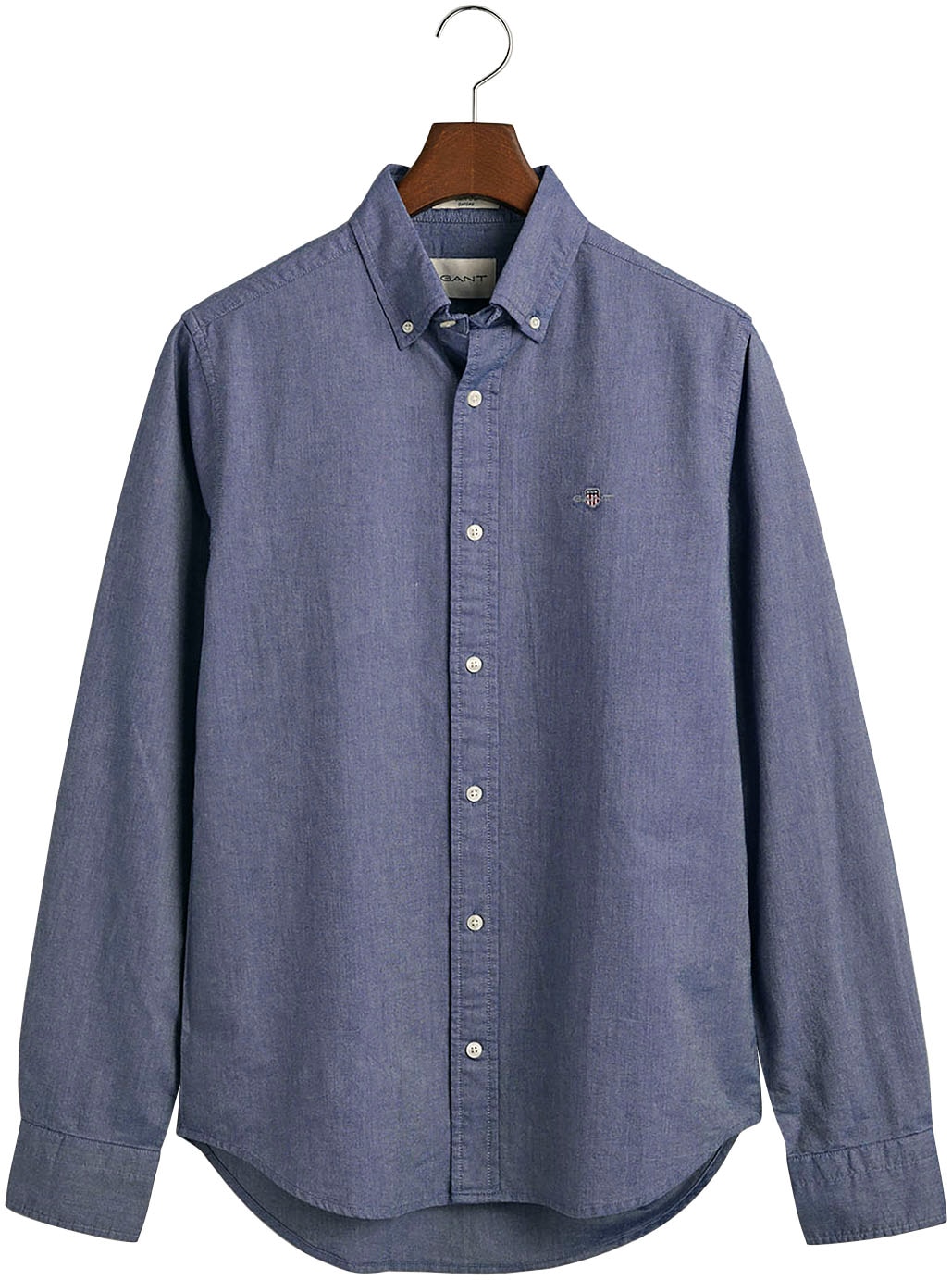 Gant Langarmhemd »Slim Fit Oxford Hemd strukturiert langlebig dicker«, Oxford Hemd Slim Fit