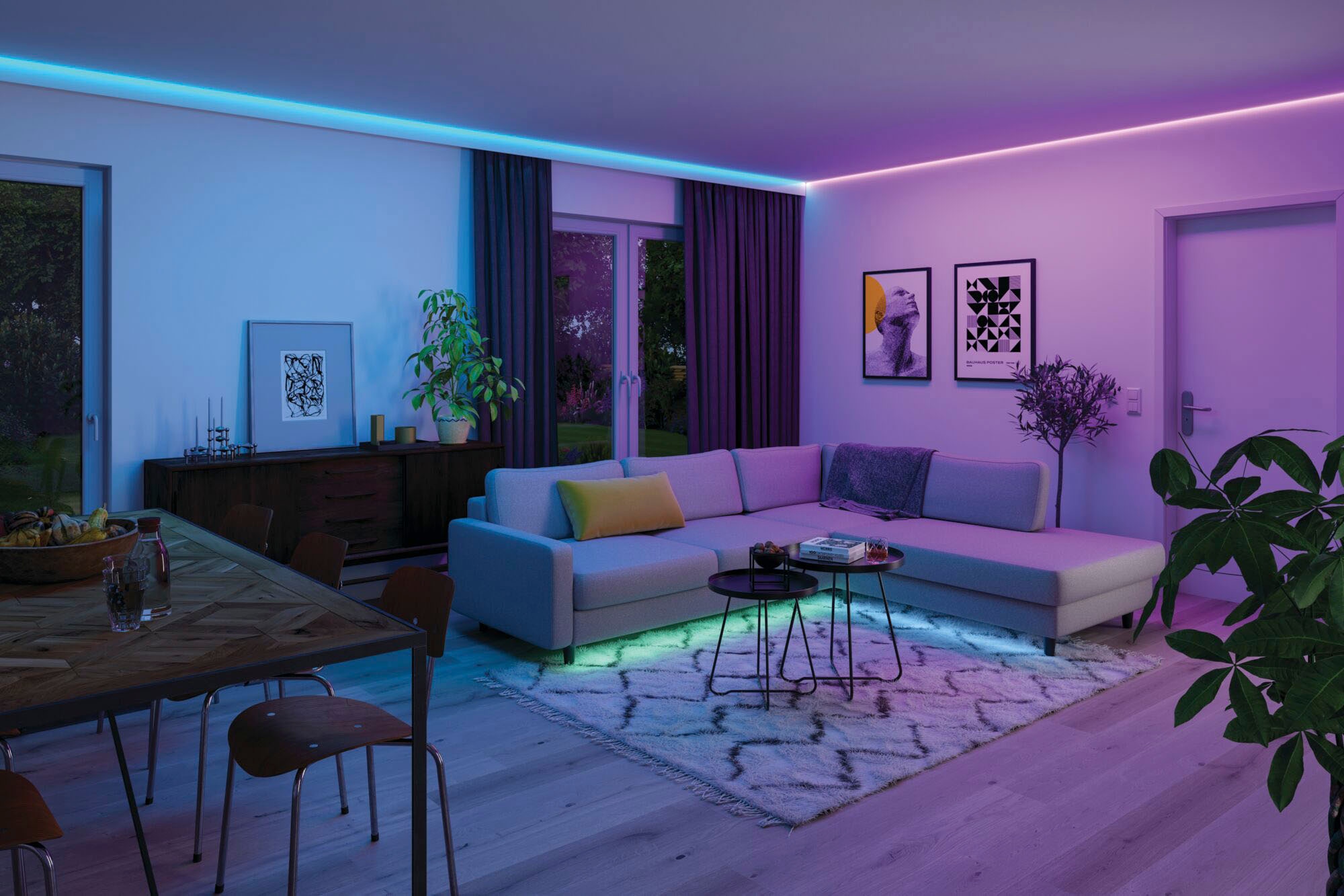 Paulmann LED-Streifen »MaxLED 1000 Basisset 3m RGBW IP44 Cover 3000K 33W 230/24V 75VA Silber«, 1 St.-flammig, RGBW