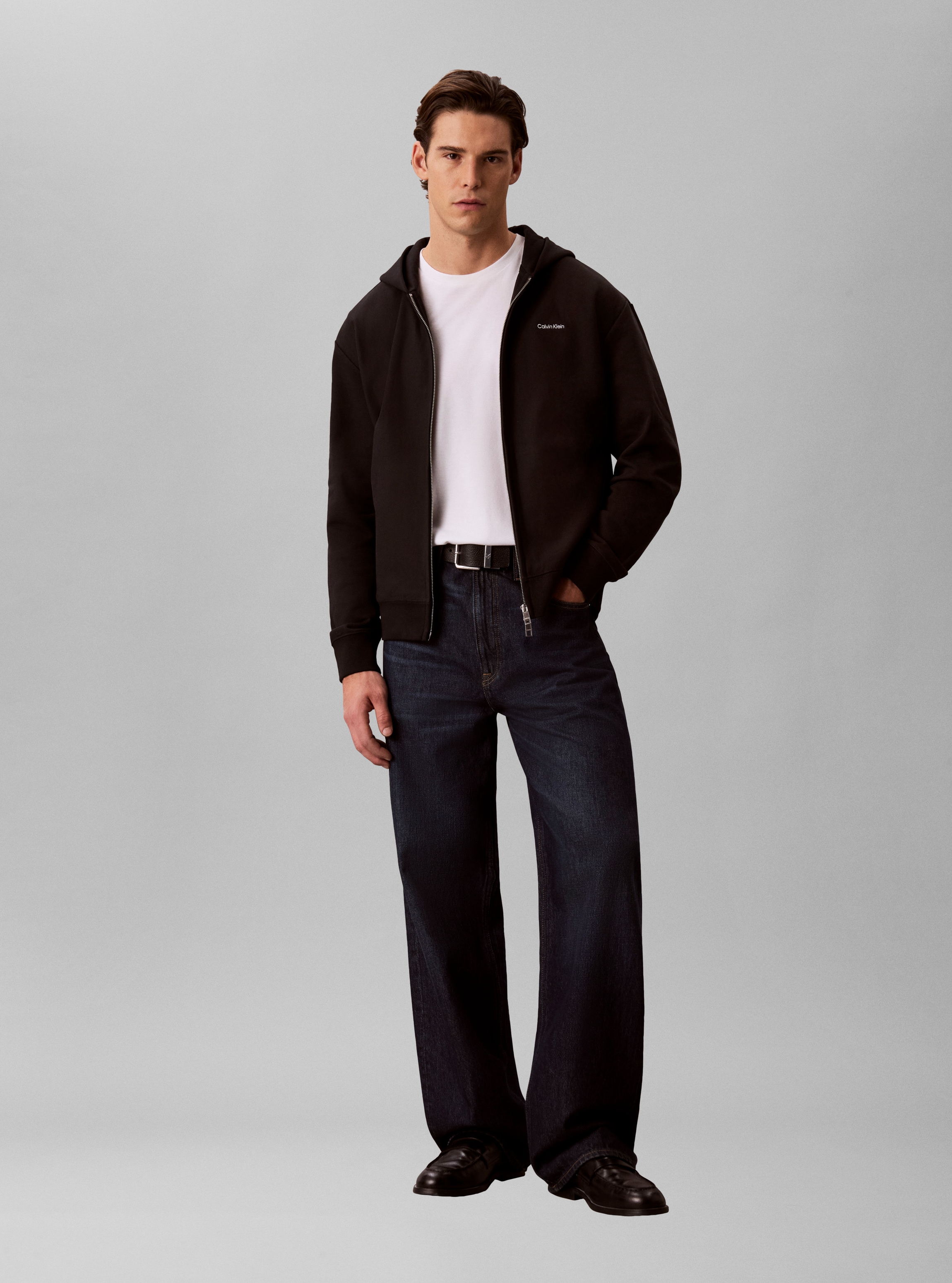 Calvin Klein Kapuzensweatjacke Regular Fit, 2-Wege-Zipper