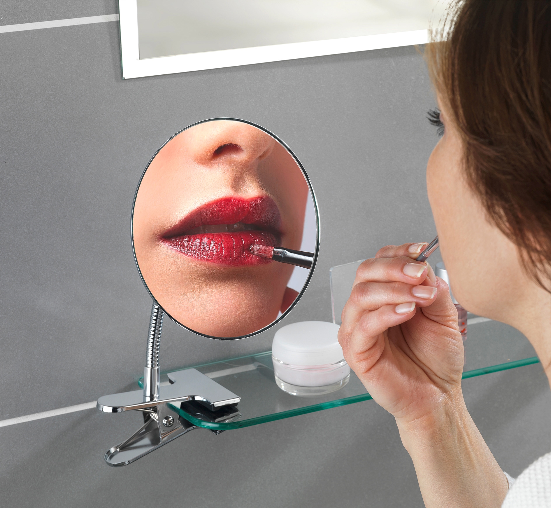 WENKO Kosmetikspiegel »Clip«, 5-fach Vergrößerung
