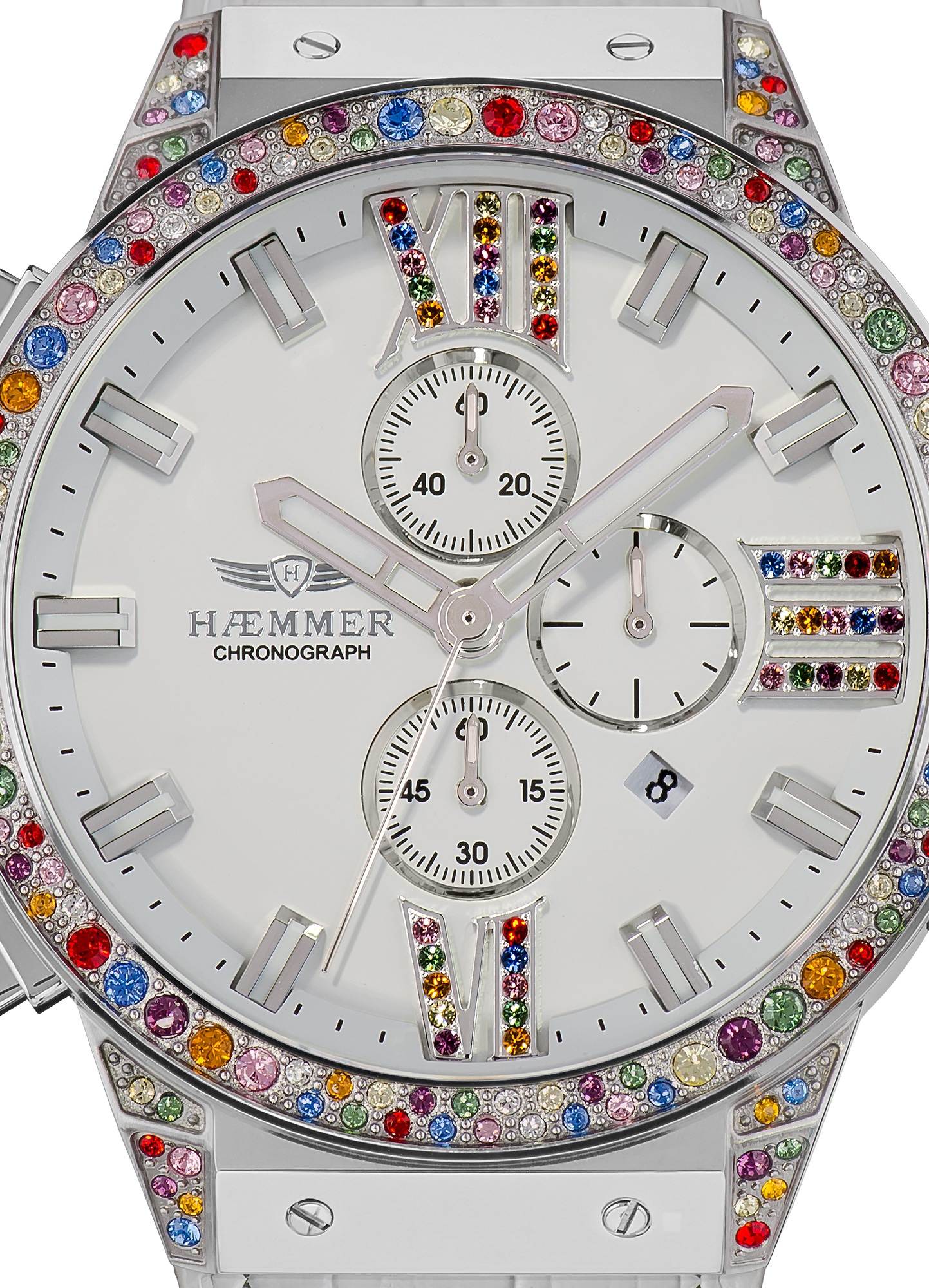 HAEMMER GERMANY Chronograph »EMINENT«, Quarzuhr, Damenuhr, Datum, Stoppfunktion, Saphirglas, Lederarmband