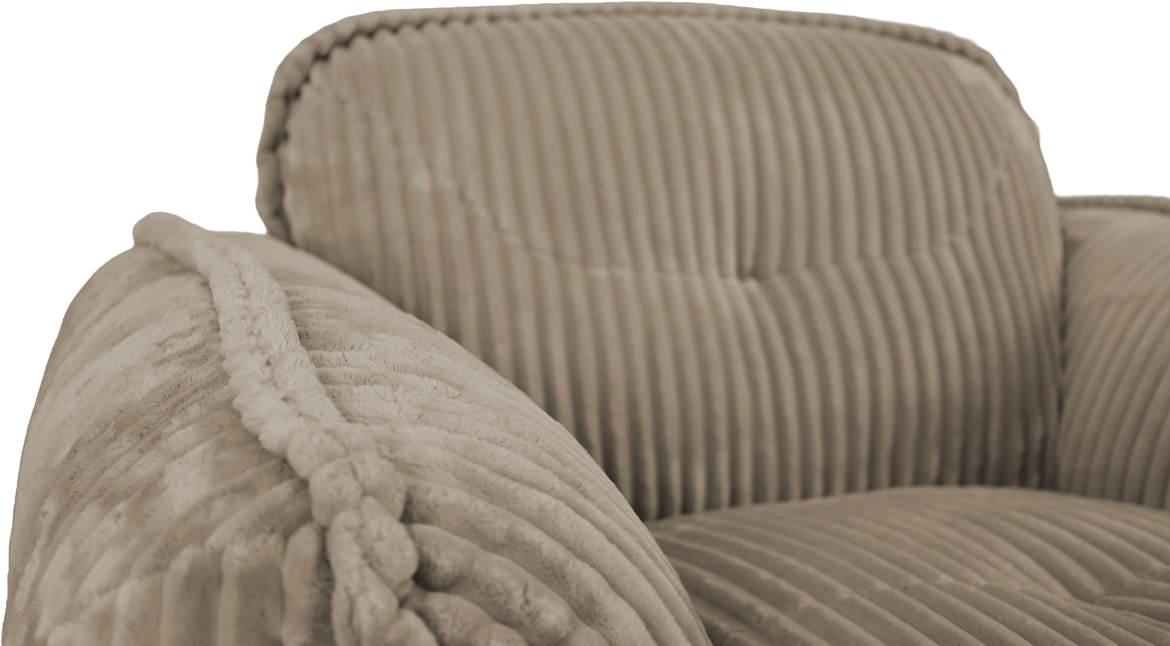 TRENDMANUFAKTUR Sessel »Be Fluffy, mit Rundumbezug, moderner breiter Kedernaht« mit softem Sitzkomfort, in hochwertigem Breitcord mit weicher Haptik