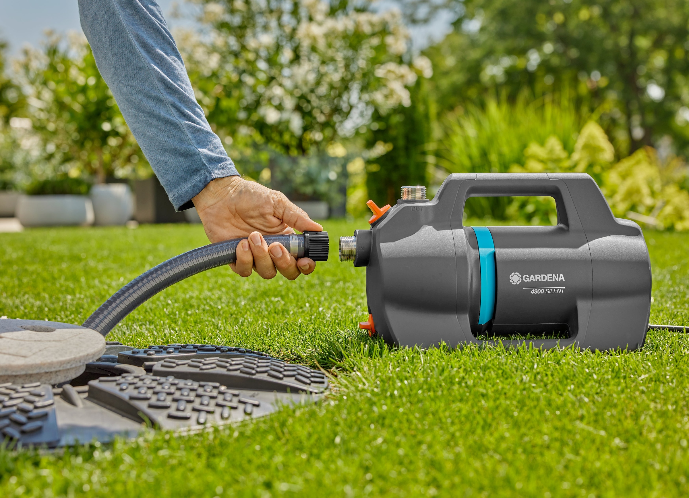 GARDENA Gartenpumpe »4300 Silent«, ideal für ambitionierte Einsteiger, 4300 l/h, 650 W