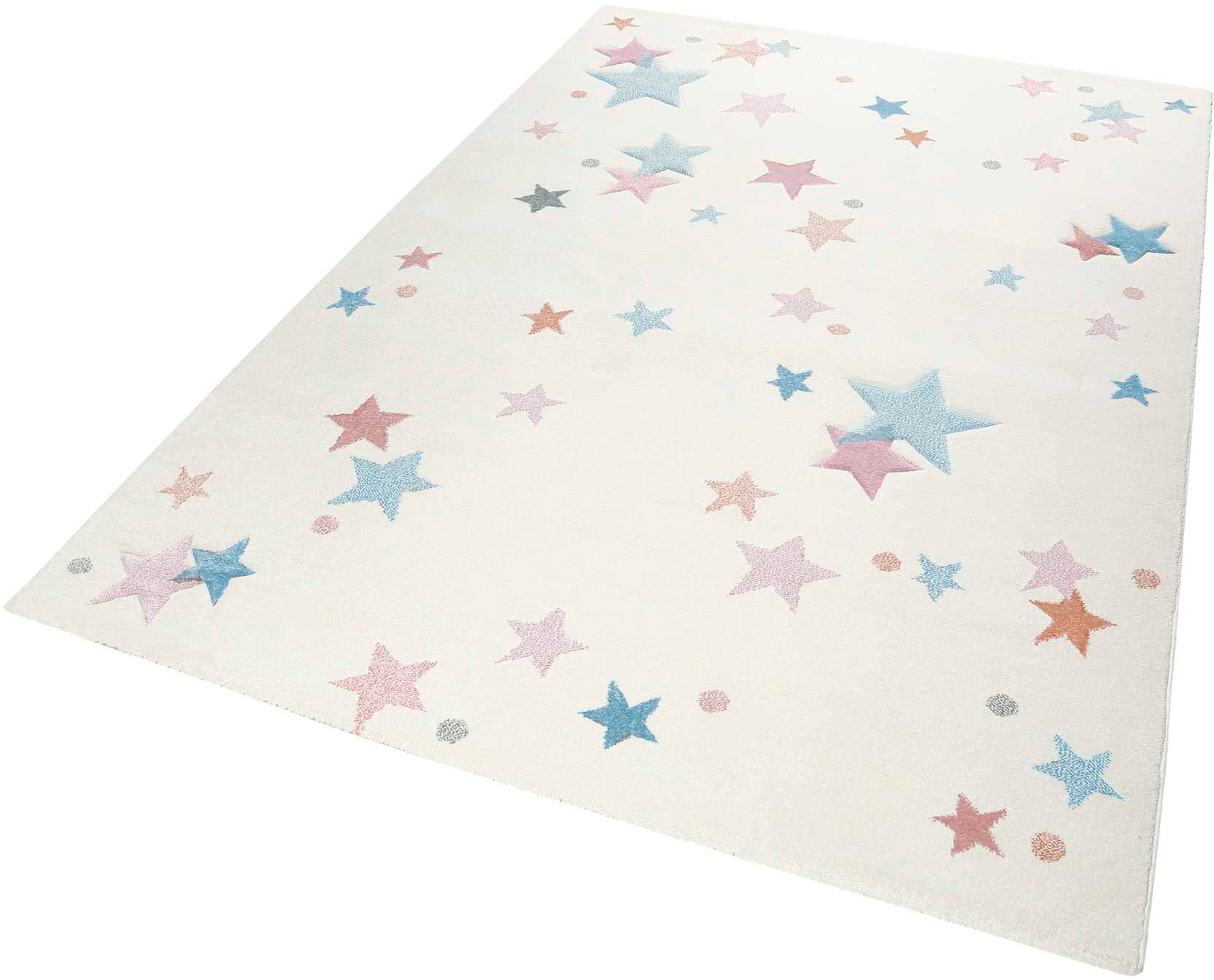 Esprit Kinderteppich »Jonne ESP-4639«, rechteckig, 13 mm Höhe, Kurzflor, Sterne in pastell Farben, Kinderzimmer
