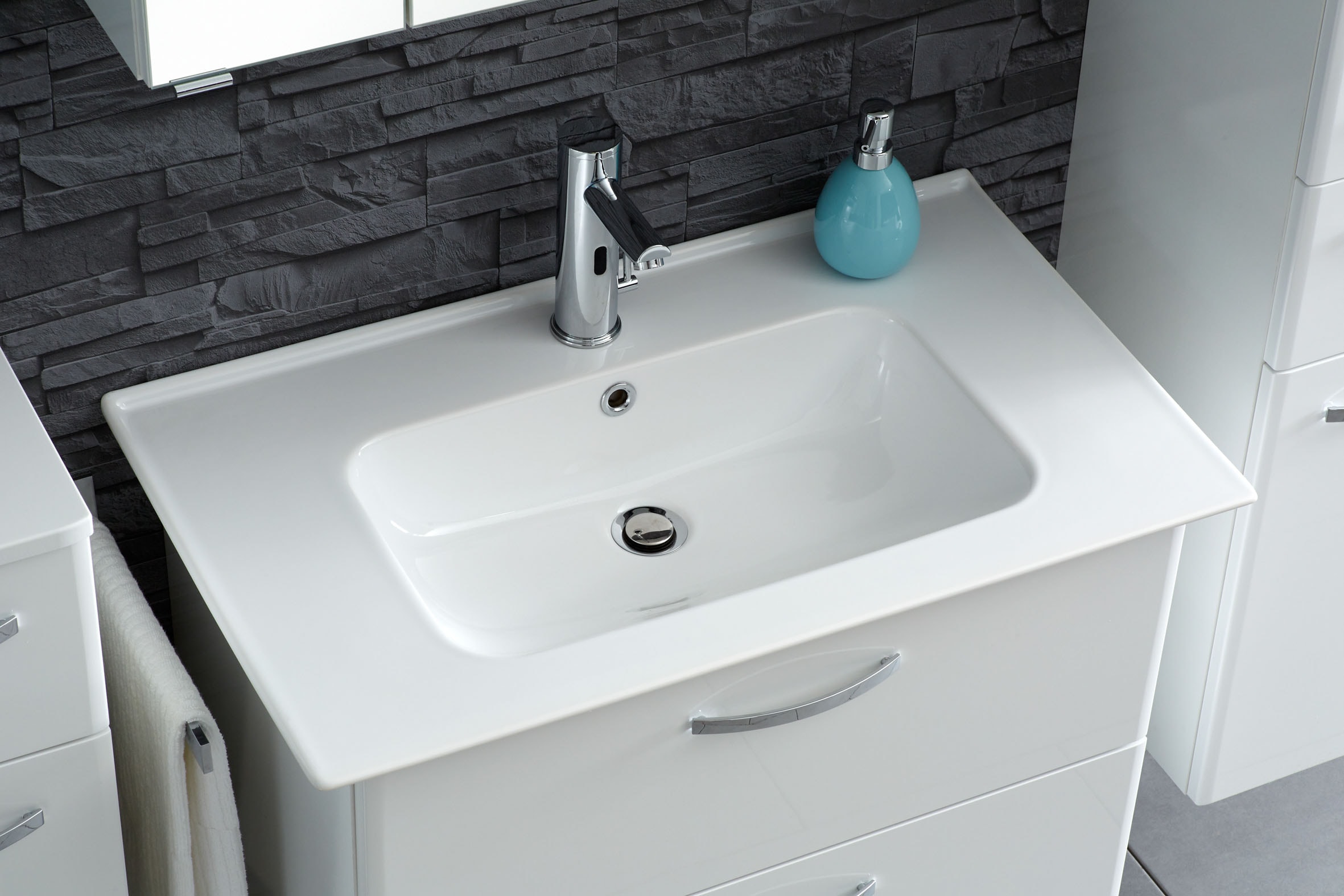 Saphir Waschtisch »Quickset 326, mit Keramikbecken, 80cm breit« 2 Stk. tlg.