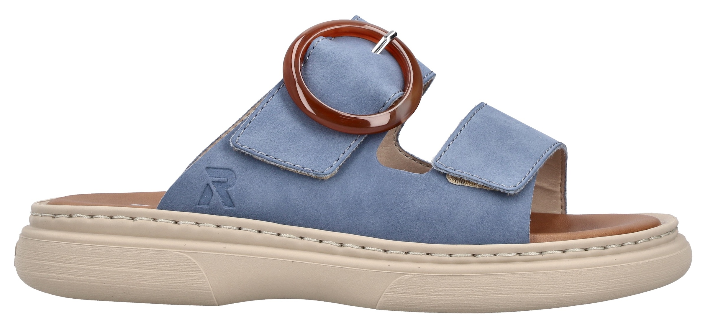 Rieker Pantolette  Sommerschuh, Hausschuh, Strandschuh mit Klettriemchen