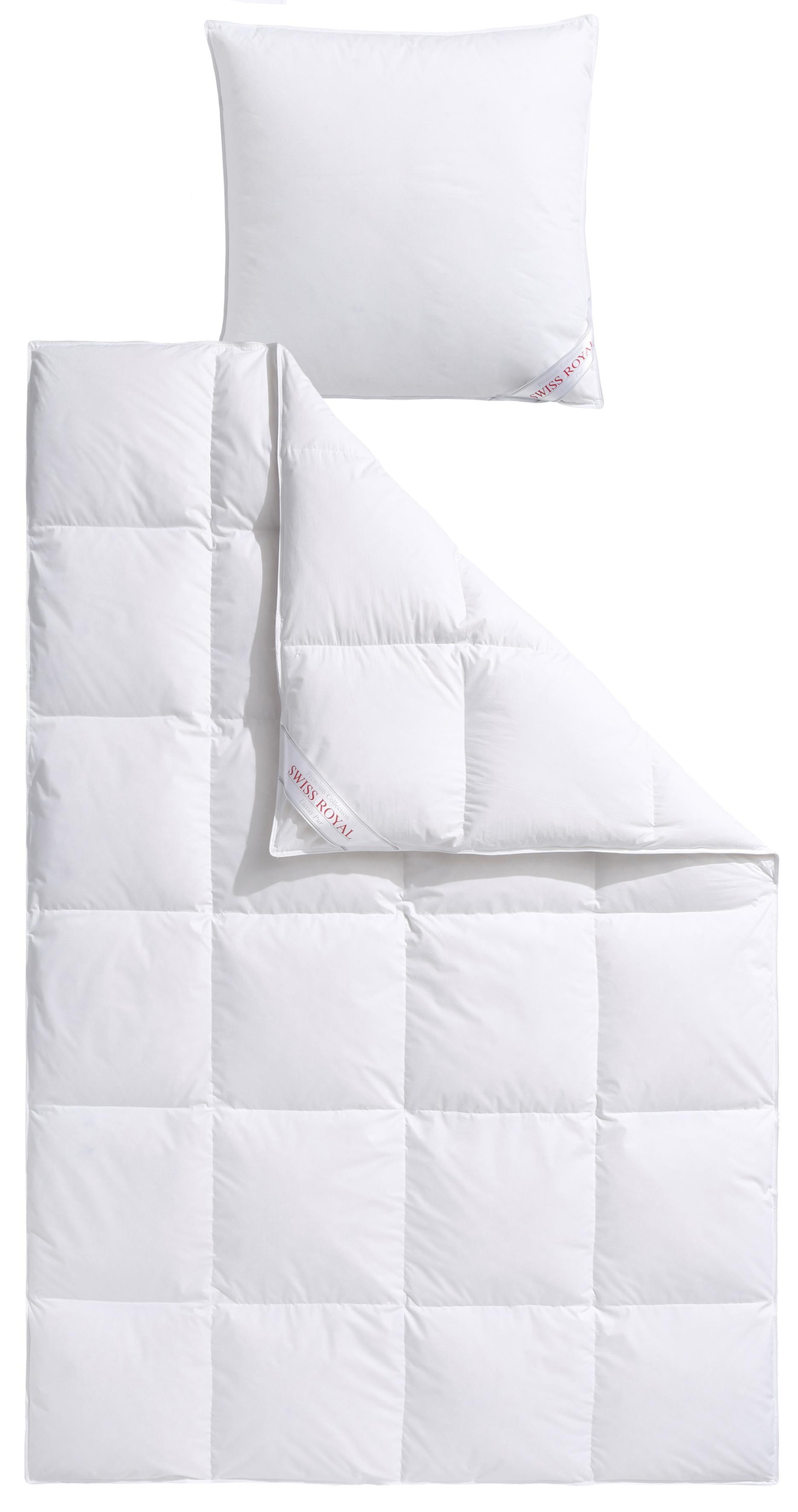 Haeussling Daunenbettdecke + Kopfkissen »Swiss Royal«, (Spar-Set), Bettdecken-Set mit Kopfkissen, 135x200 oder 155x220 cm, Sommer, Winter