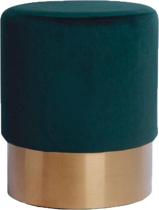 Kayoom Hocker »Nano 110, Hocker in stilvollem Design, runde Form, mit Fuß aus Metall«, (1 St.), Golz Akzente, mit pflegeleichtem Stoffbezug, runde Form