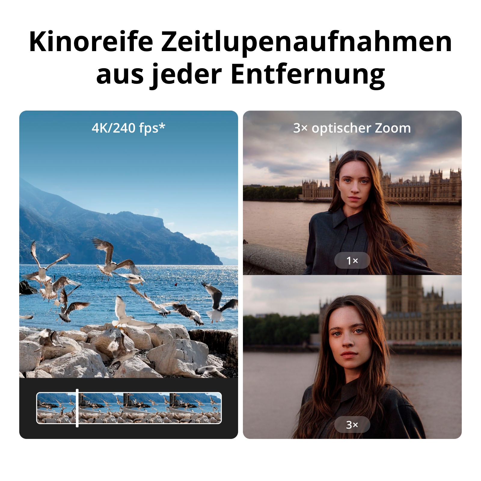 DJI Kompaktkamera »Osmo Pocket 4P (Pro) Vlog Combo« Weitwinkelobjektiv , Teleobjektiv , 37 , 3 fach fach x opt. Zoom , Bluetooth