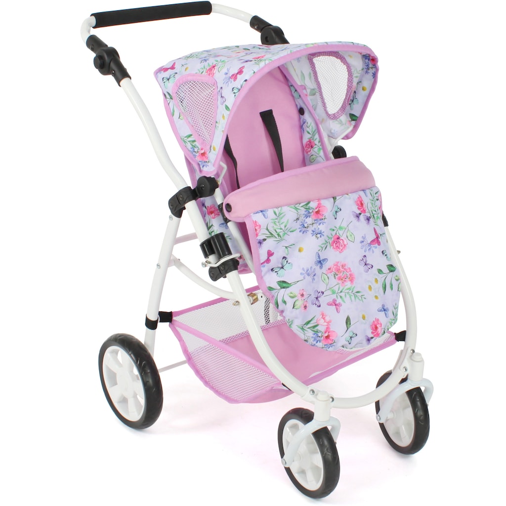 CHIC2000 Kombi-Puppenwagen »Emotion All In 3in1, Flowers«, inkl. Babywanne, Babyschale und Sportwagenaufsatz