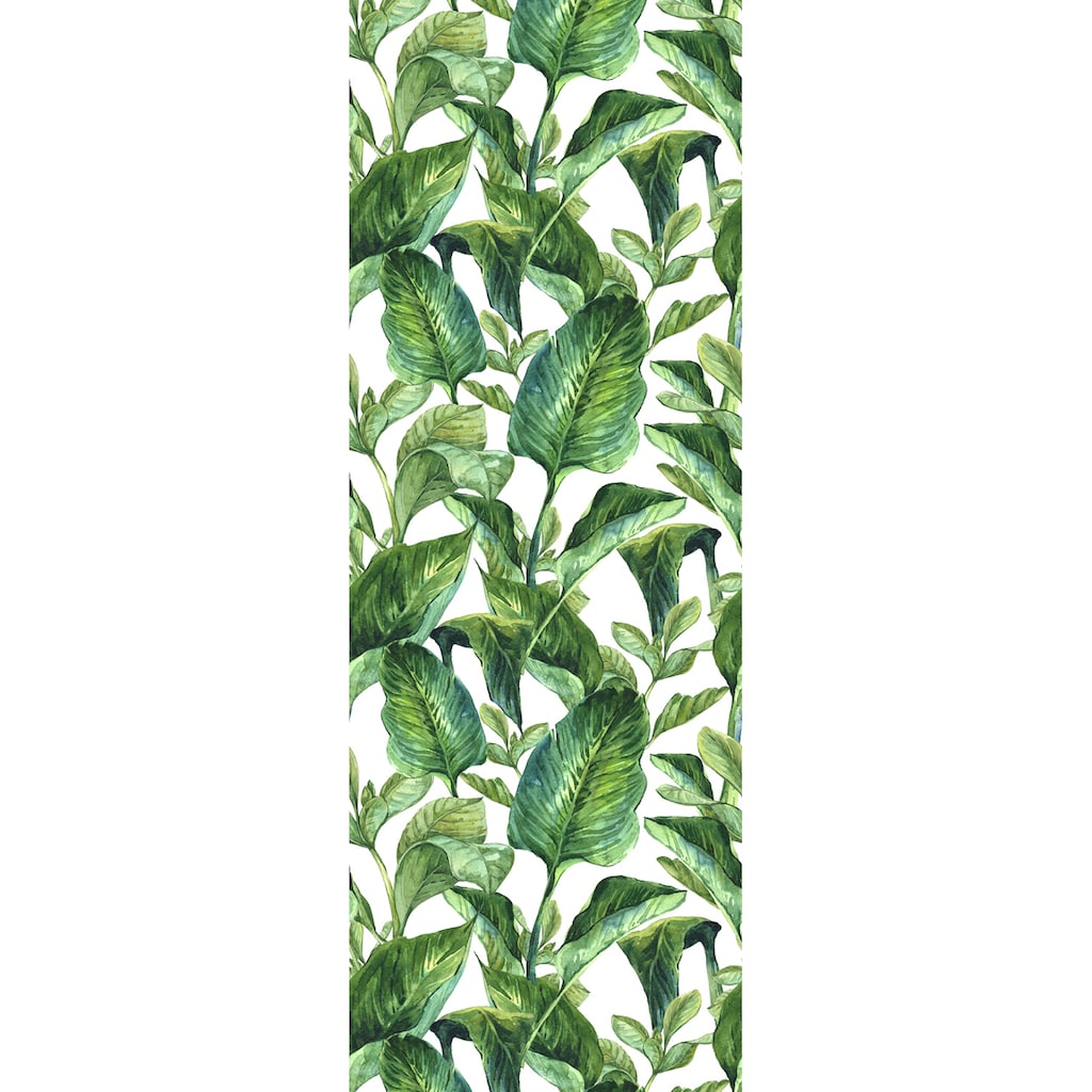 queence Vinyltapete »Green Leaves«, 90 x 250 cm, selbstklebend