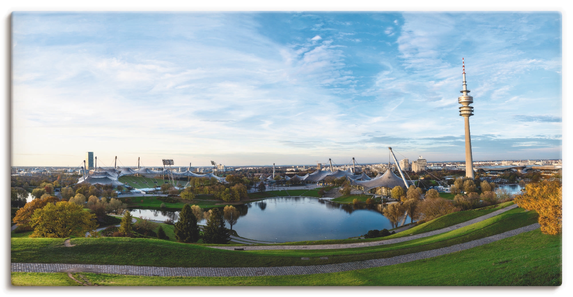 Leinwandbild »Olympiapark in München«, Deutschland, (1 St.), auf Keilrahmen gespannt